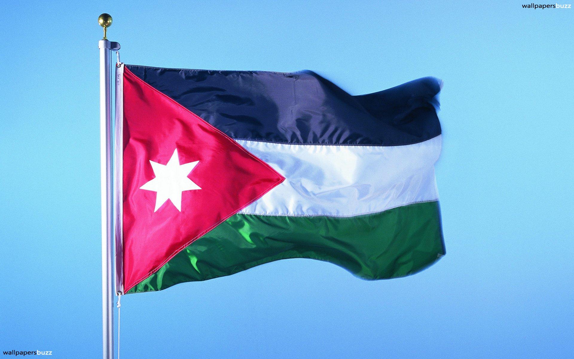 The flag of Jordan HD Wallpaper
