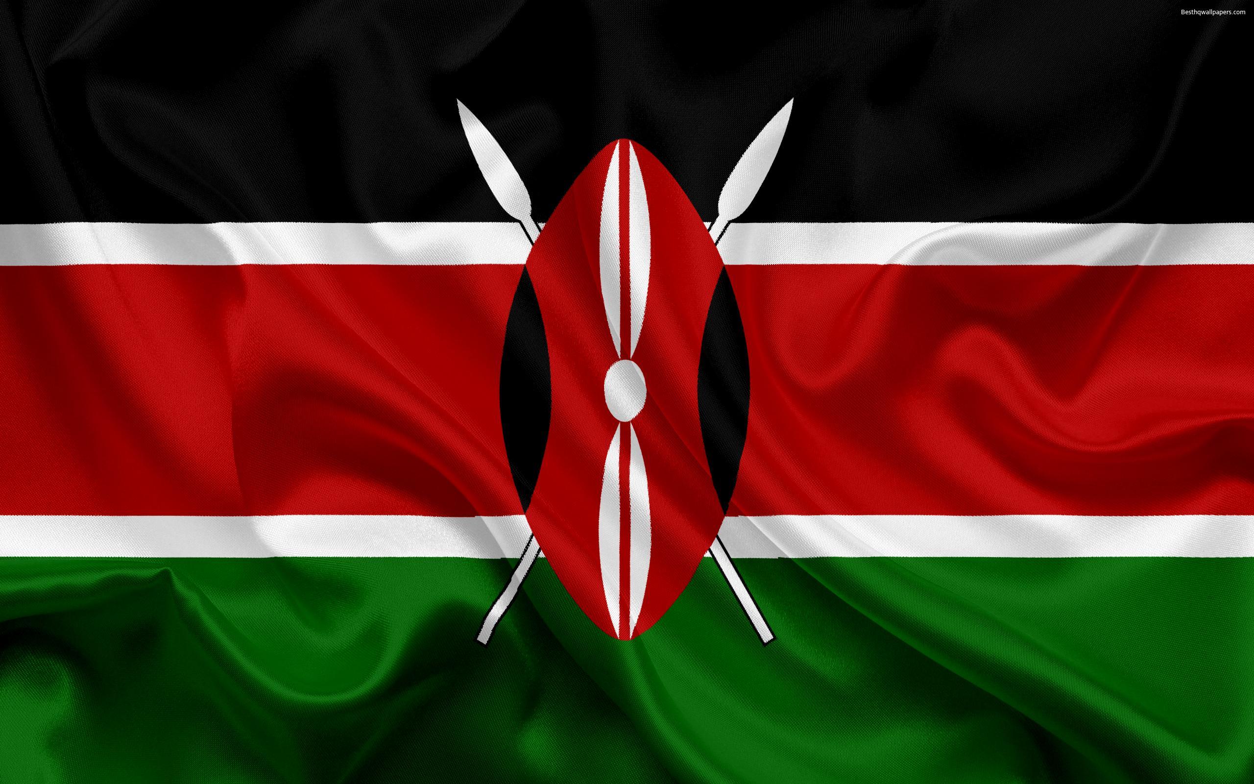 Download wallpaper Kenyan flag, Africa, Kenya, national symbols