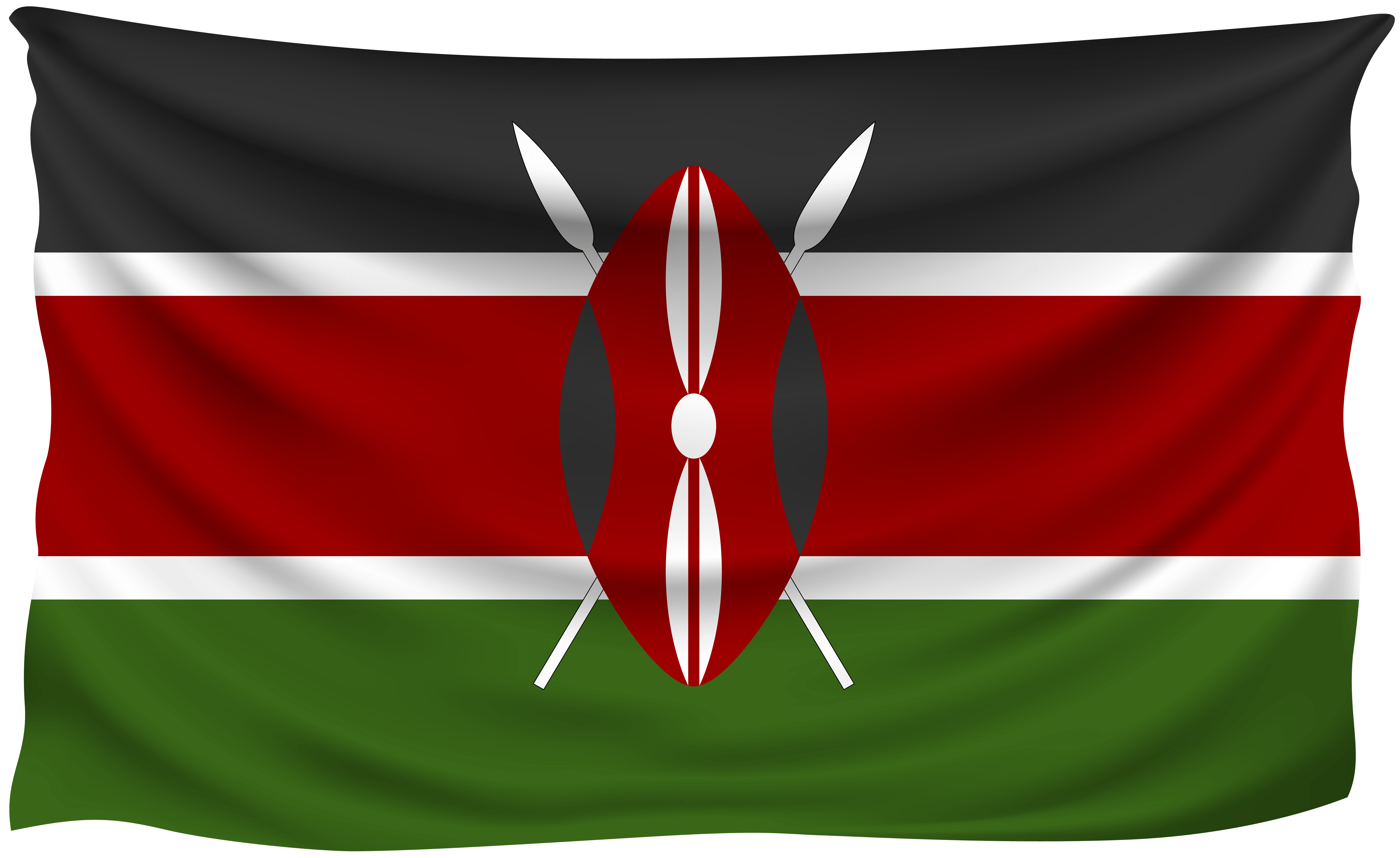 Kenya Wrinkled Flag Quality Image