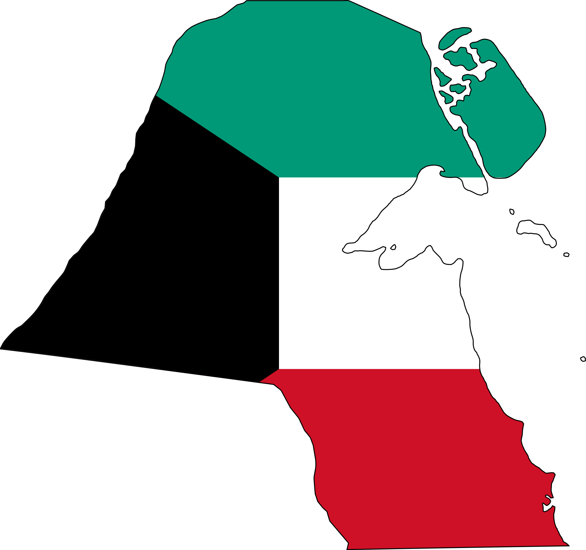 Country Flag Maps. Kuwait