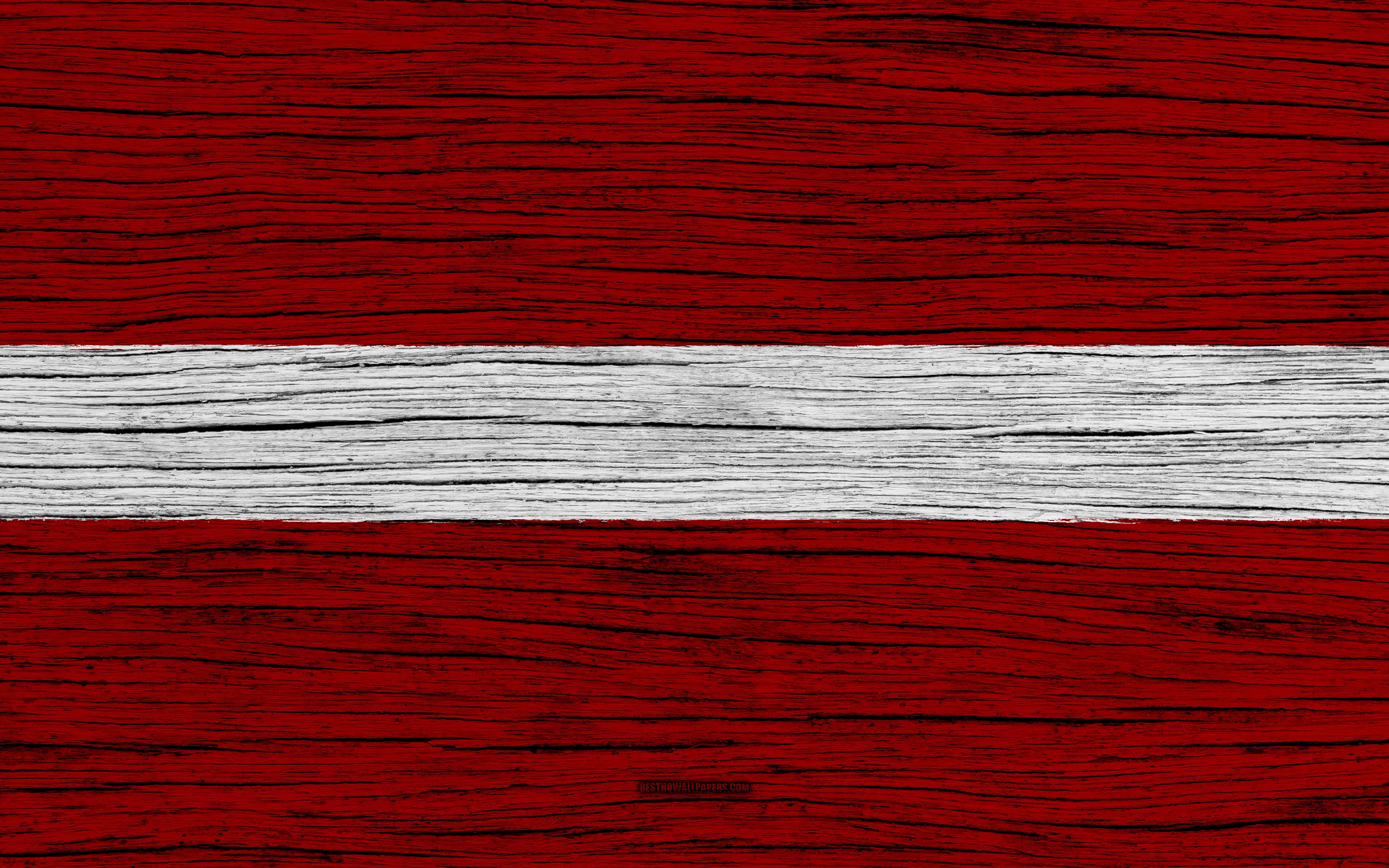 Download wallpaper Flag of Latvia, 4k, Europe, wooden texture