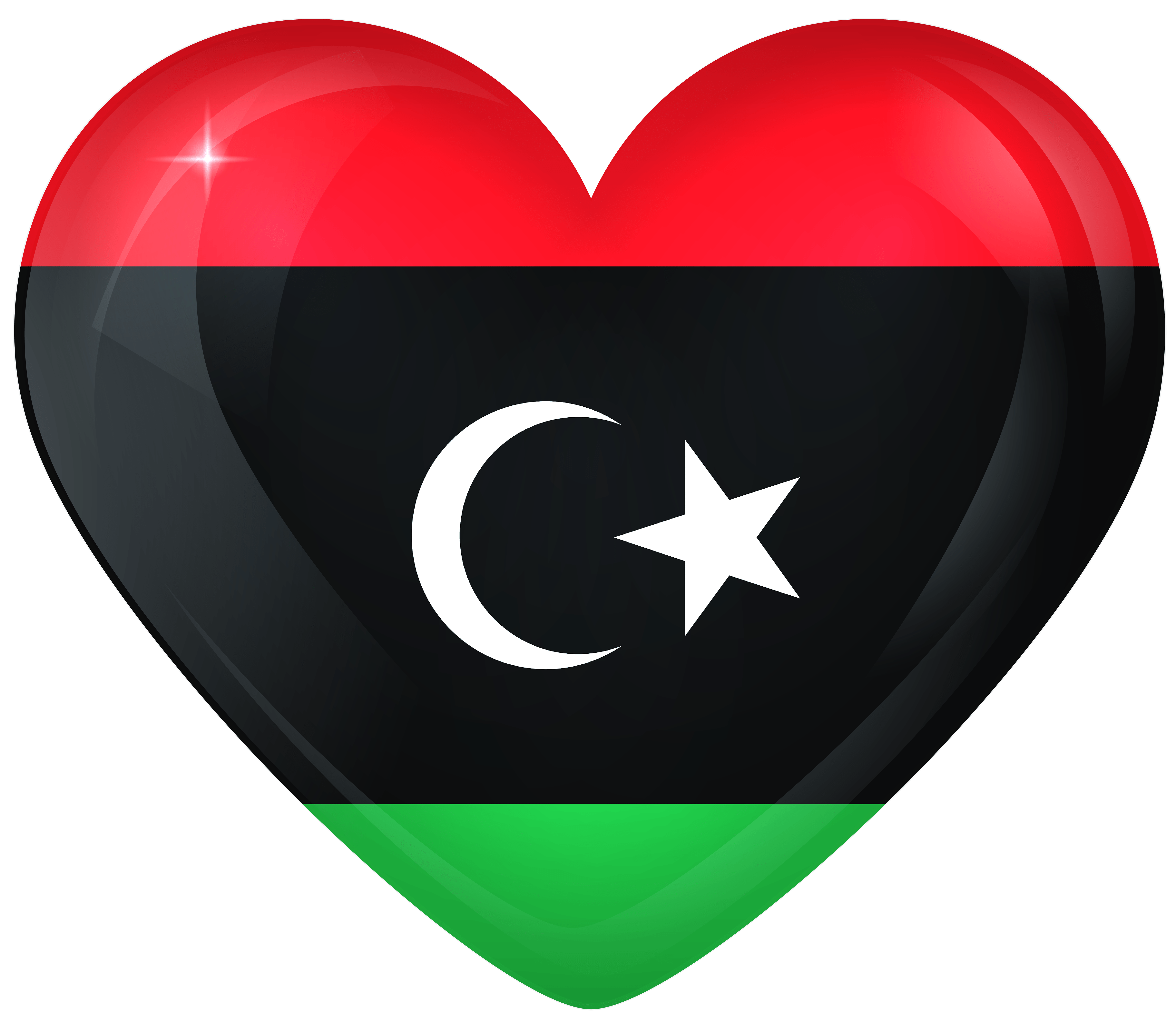 Libya Large Heart Flag Quality Image