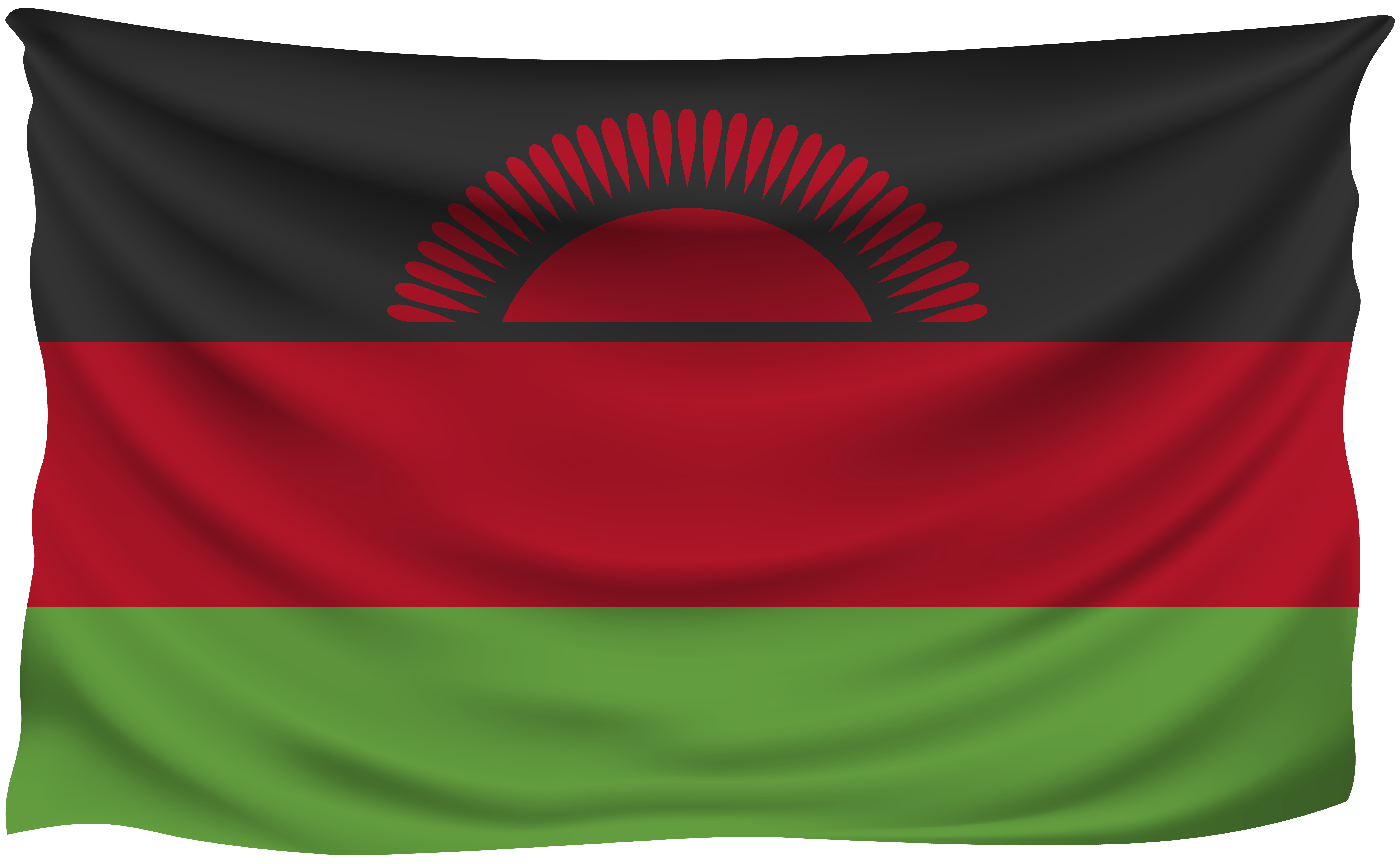 Malawi Wrinkled Flag Quality Image