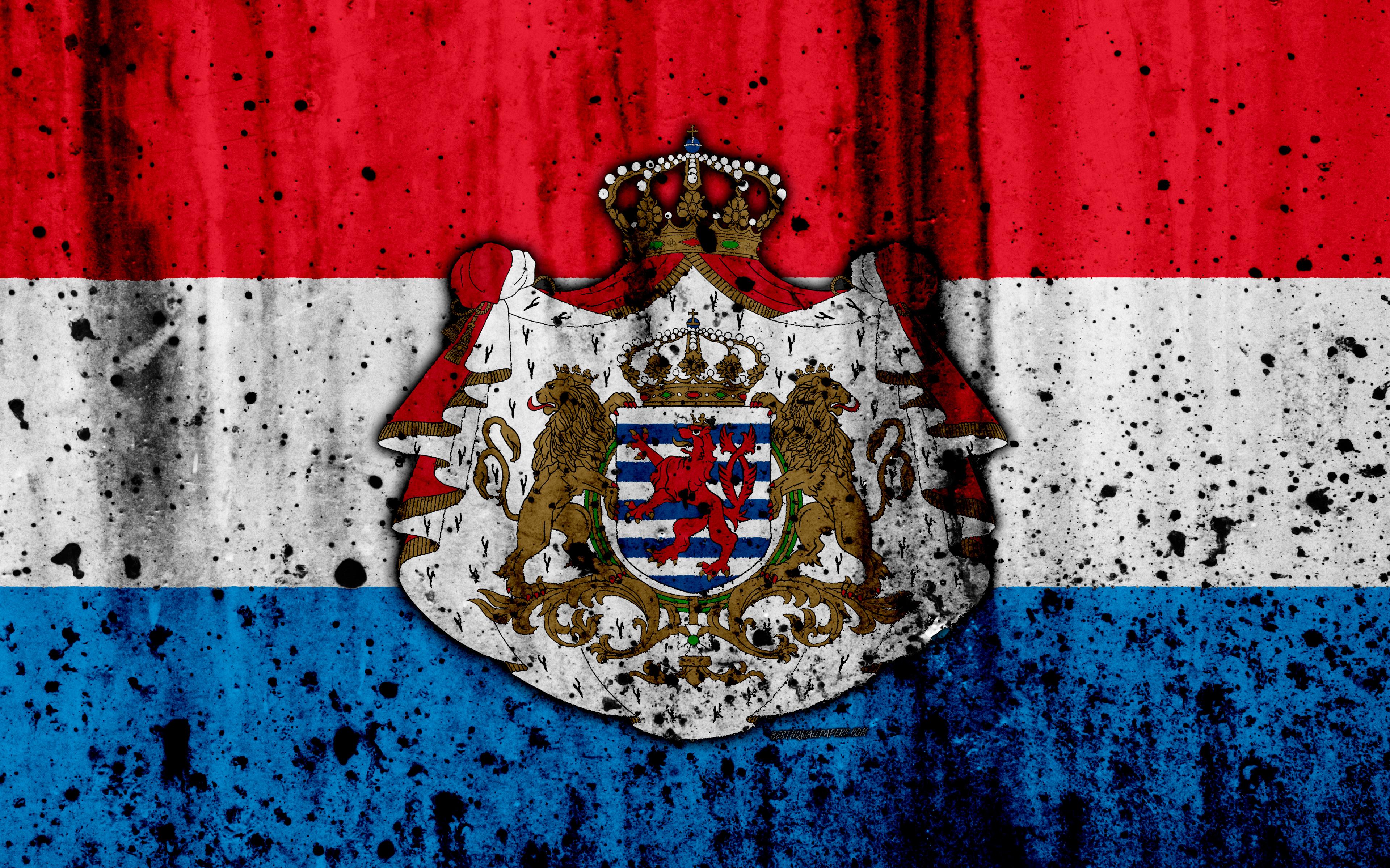 Download wallpaper Luxembourg flag, 4k, grunge, flag of Luxembourg