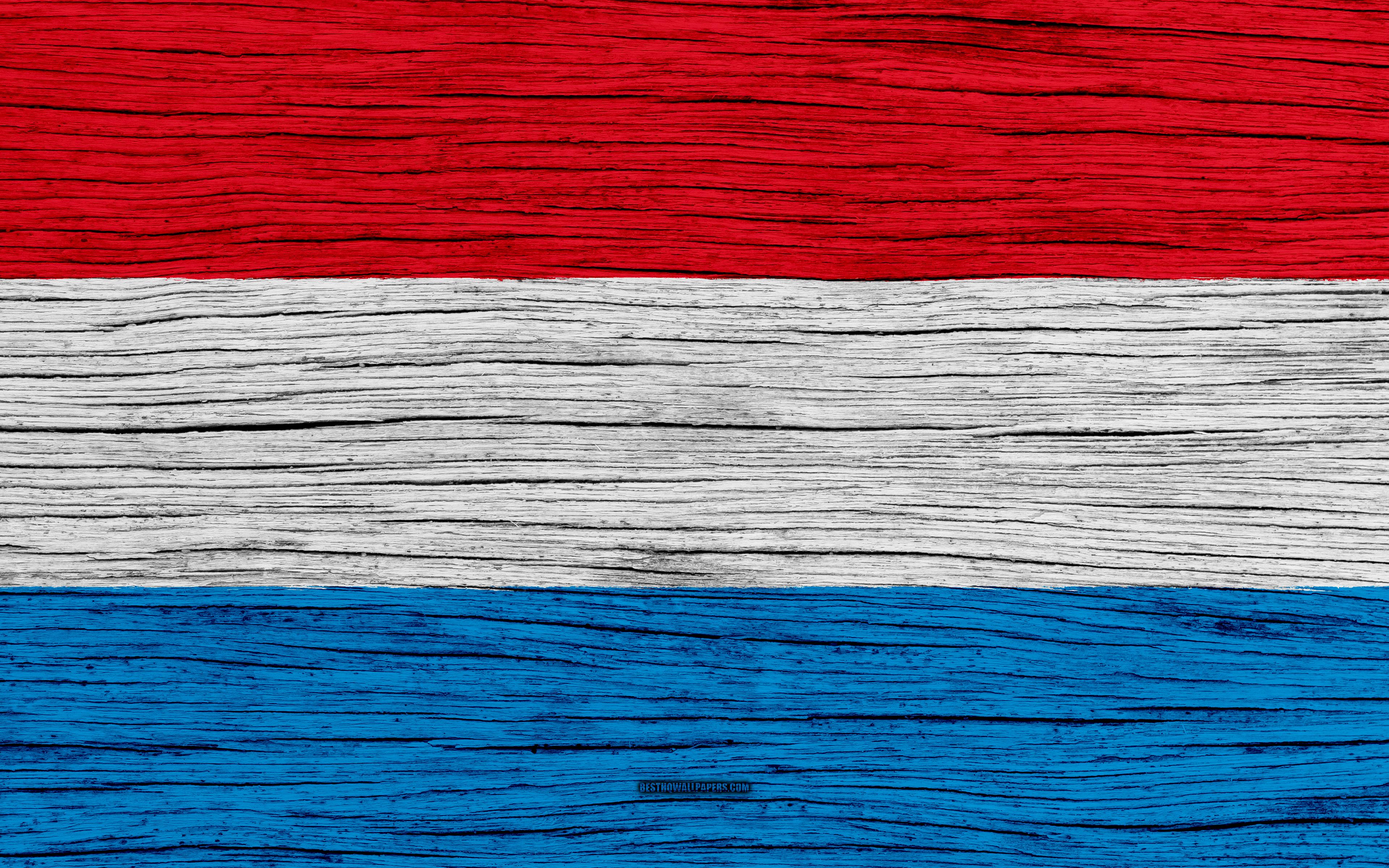 Download wallpaper Flag of Luxembourg, 4k, Europe, wooden texture