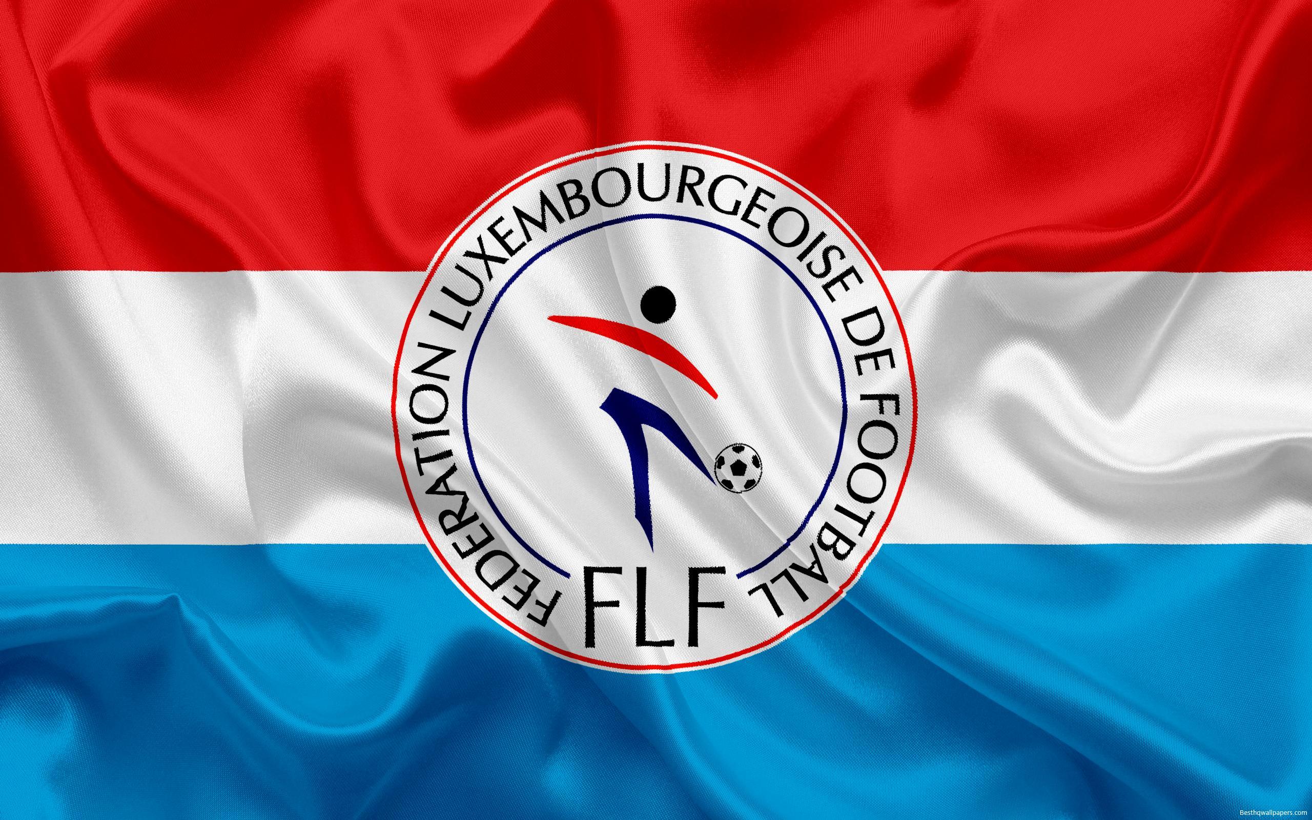 Download wallpaper Luxembourg national football team, emblem, logo