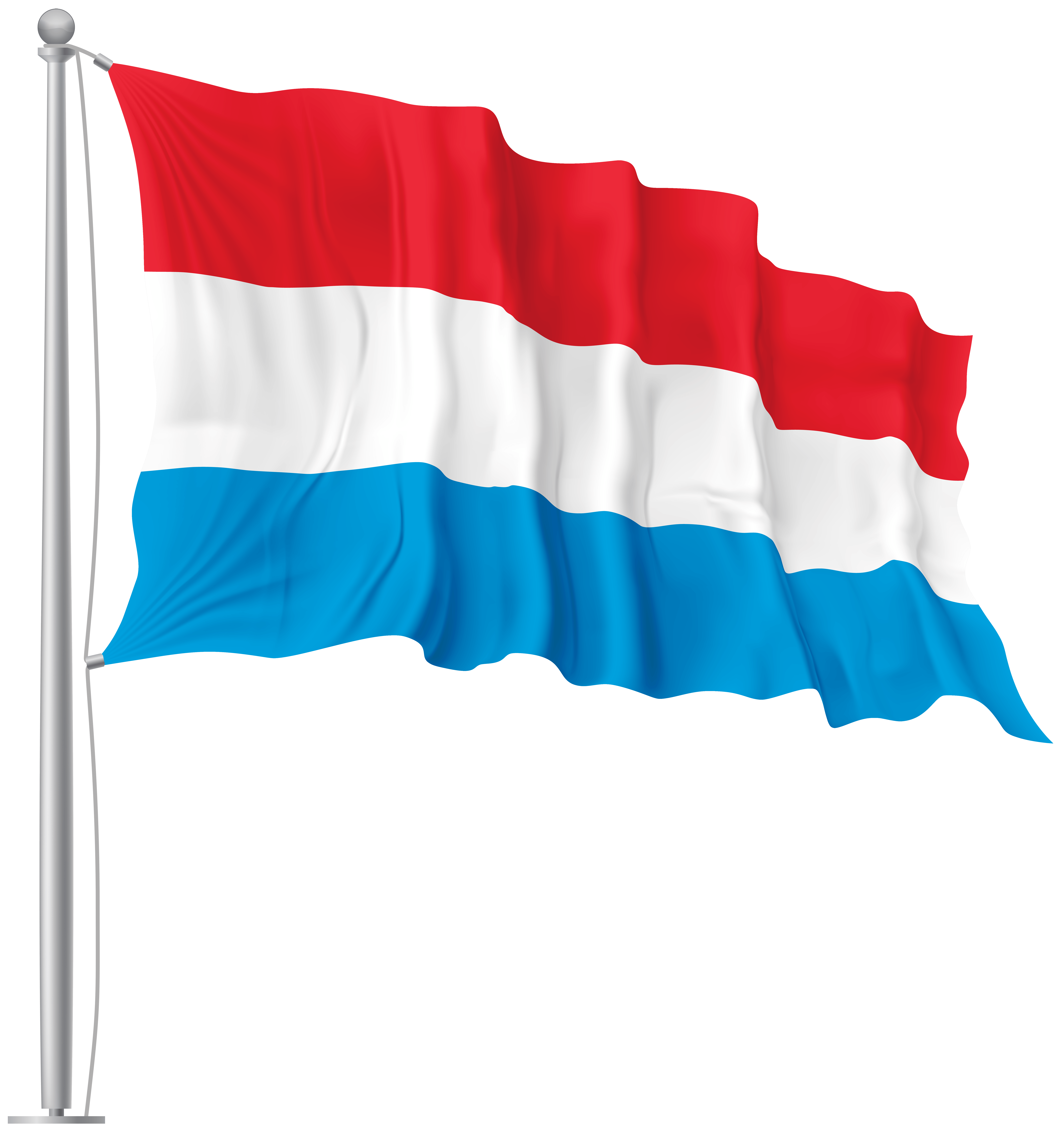 Luxembourg Waving Flag PNG Image