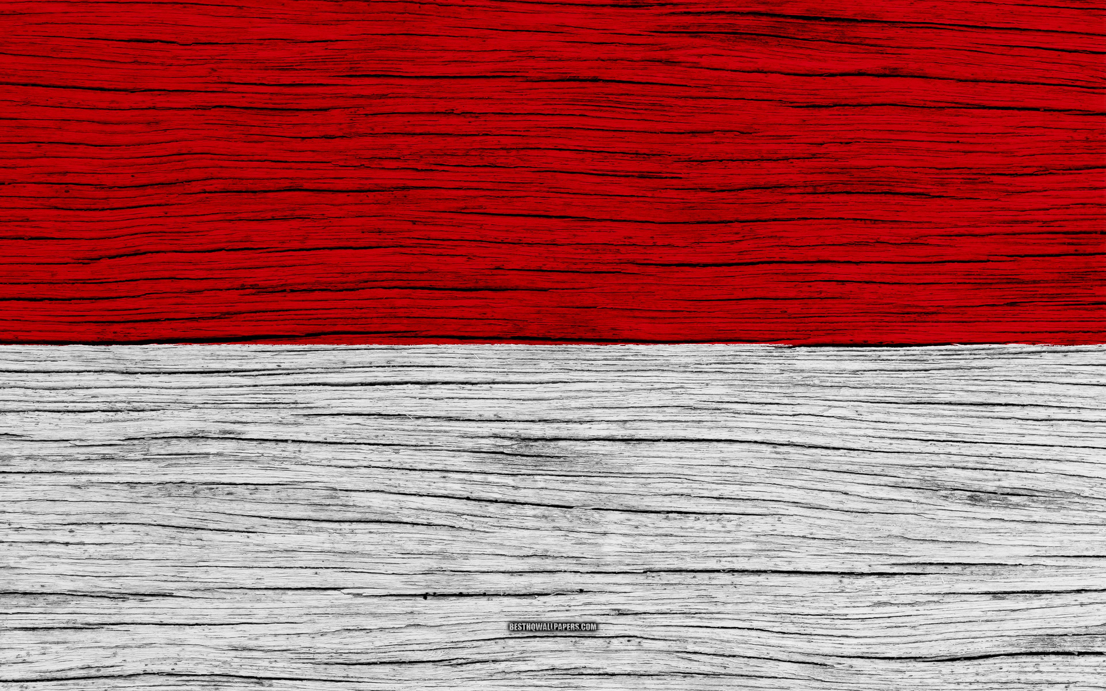 Download wallpaper Flag of Monaco, 4k, Europe, wooden texture
