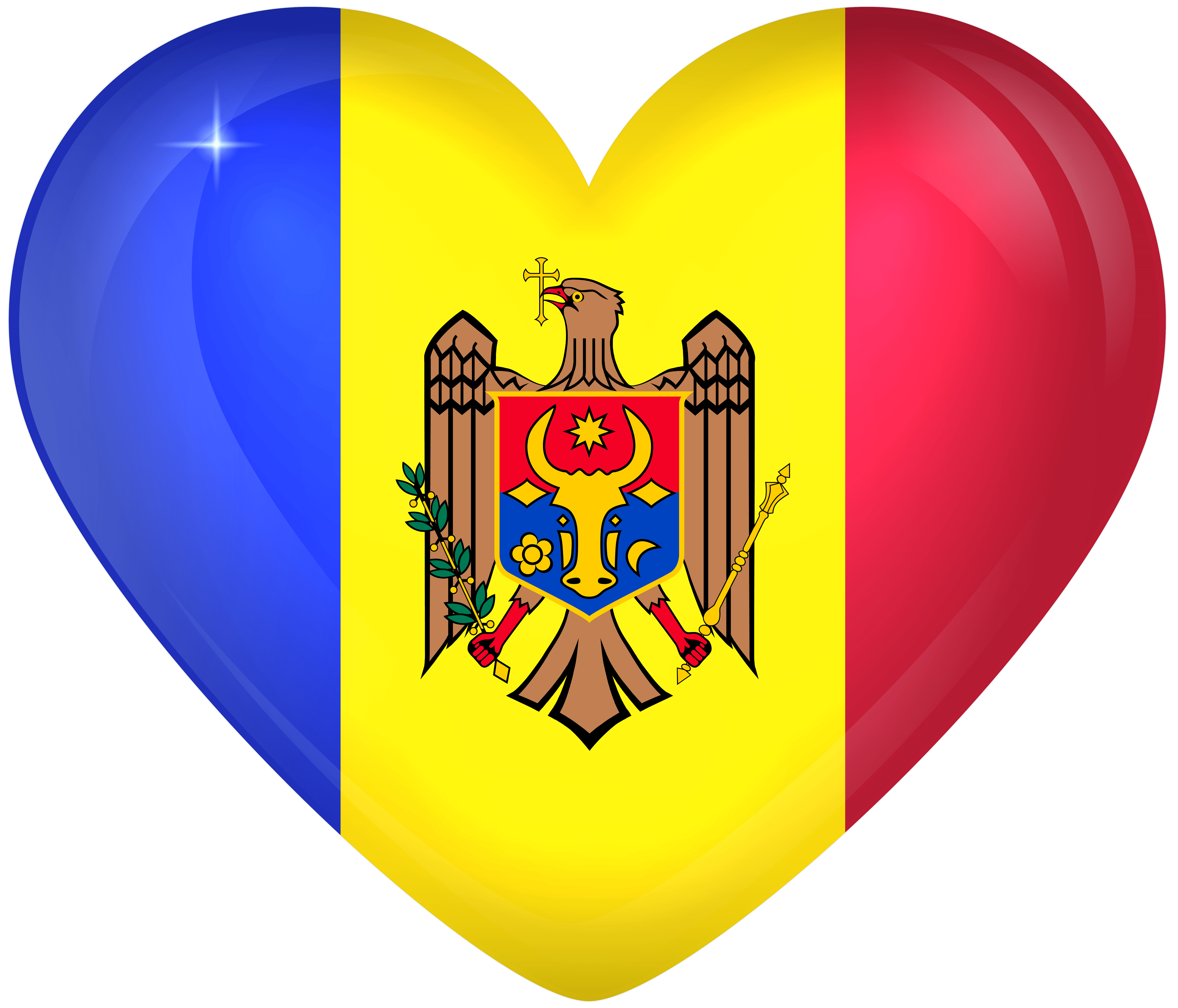 Moldova Large Heart Flag Quality