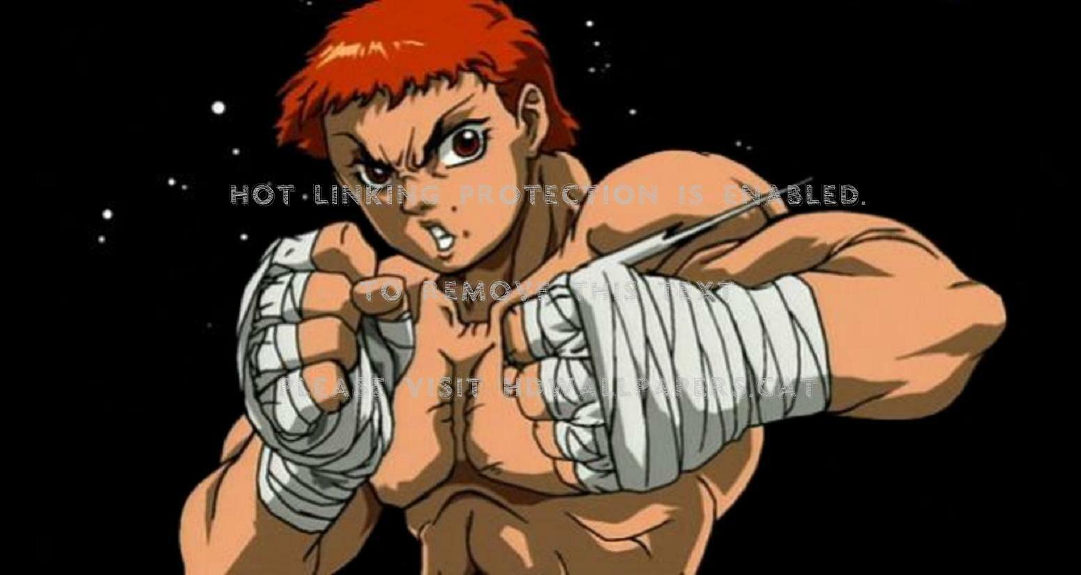 baki hanma black background lone action male