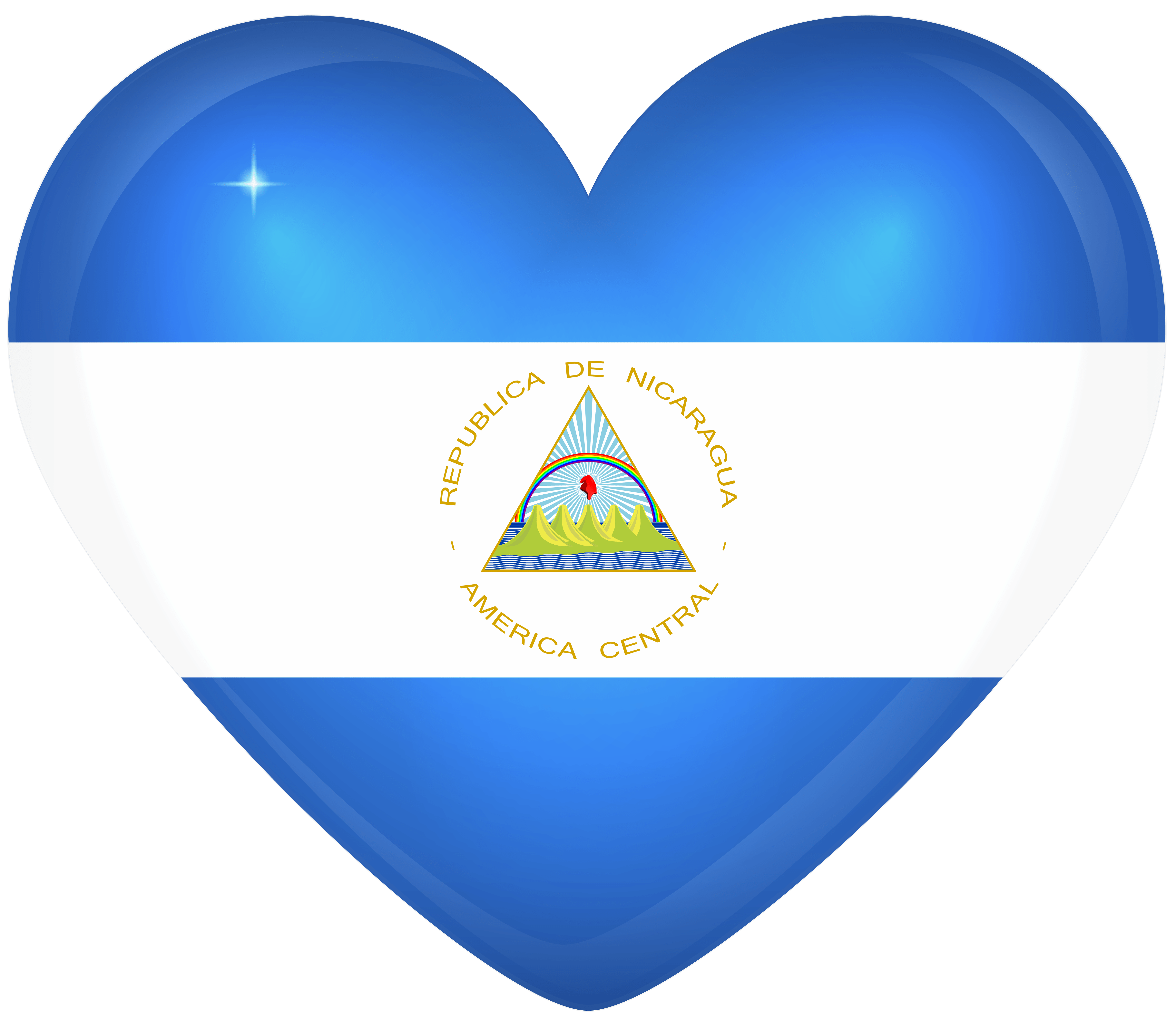 Nicaragua Large Heart Flag Quality