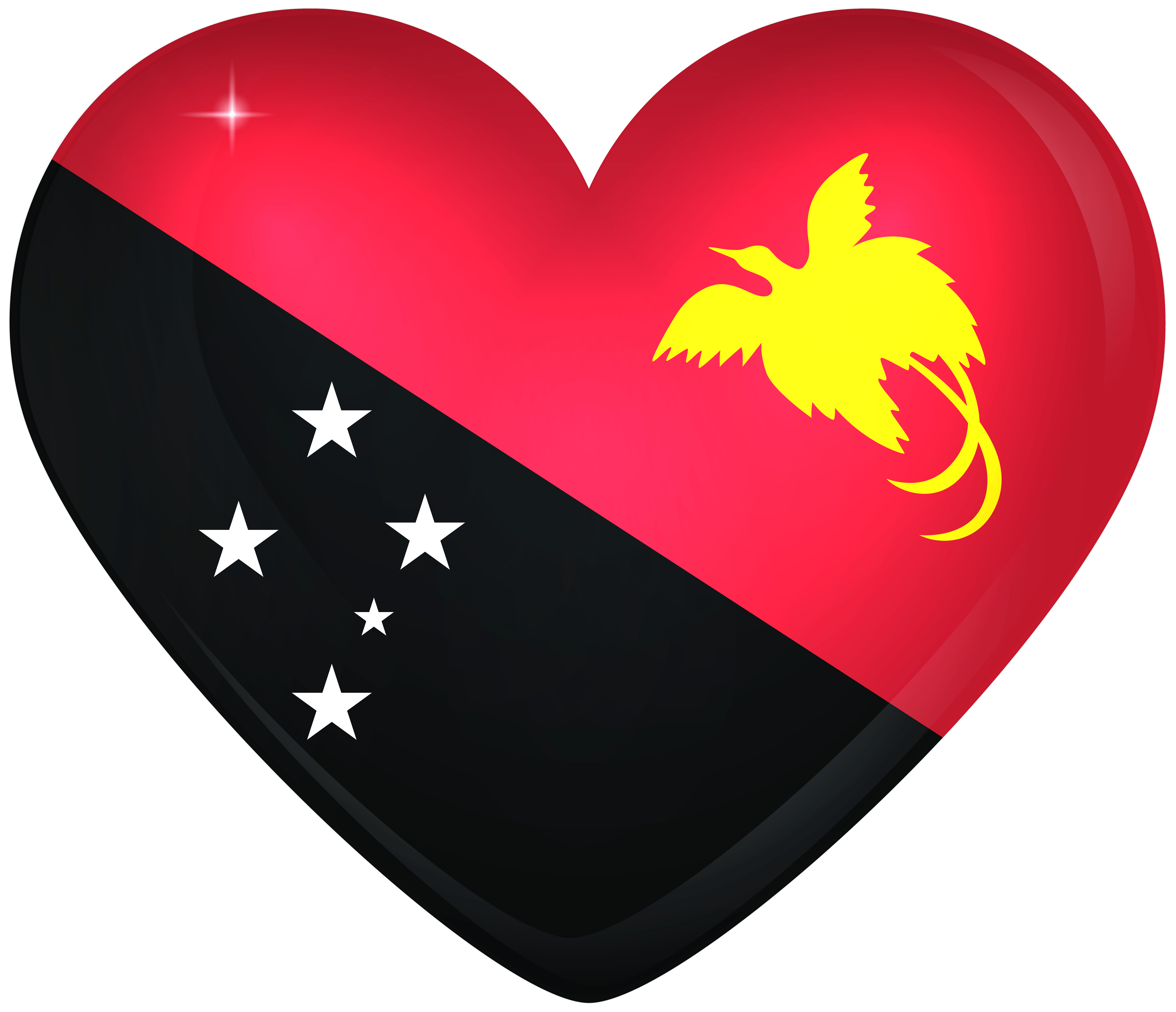 Papua New Guinea Large Heart Flag