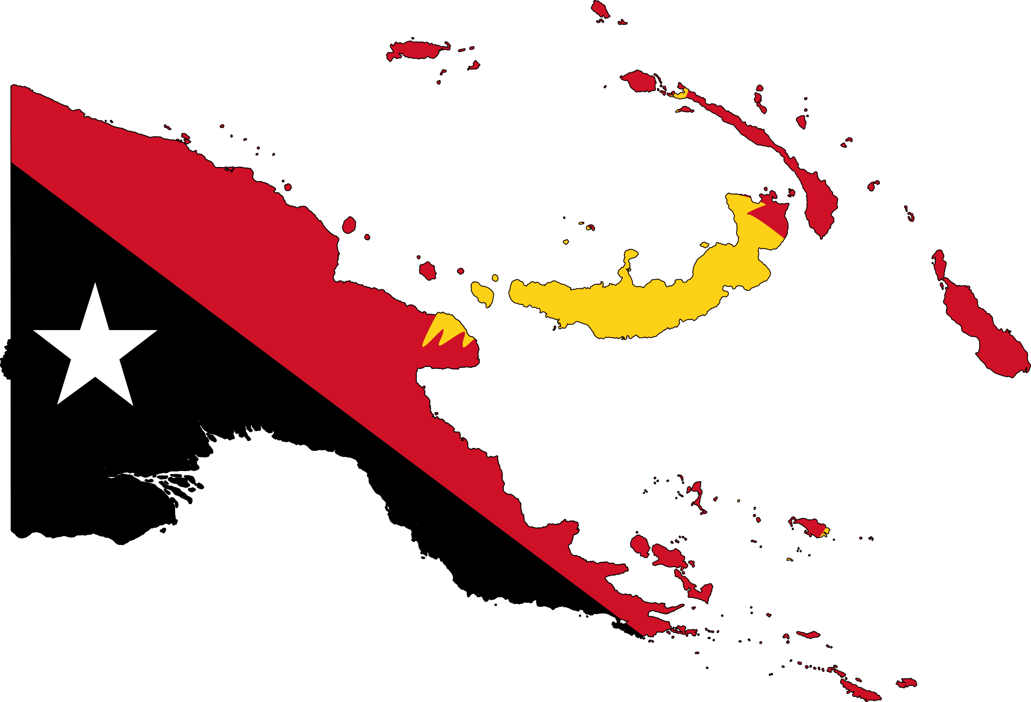 Papua New Guinea Flag Map large map 파푸아뉴기니. PNG