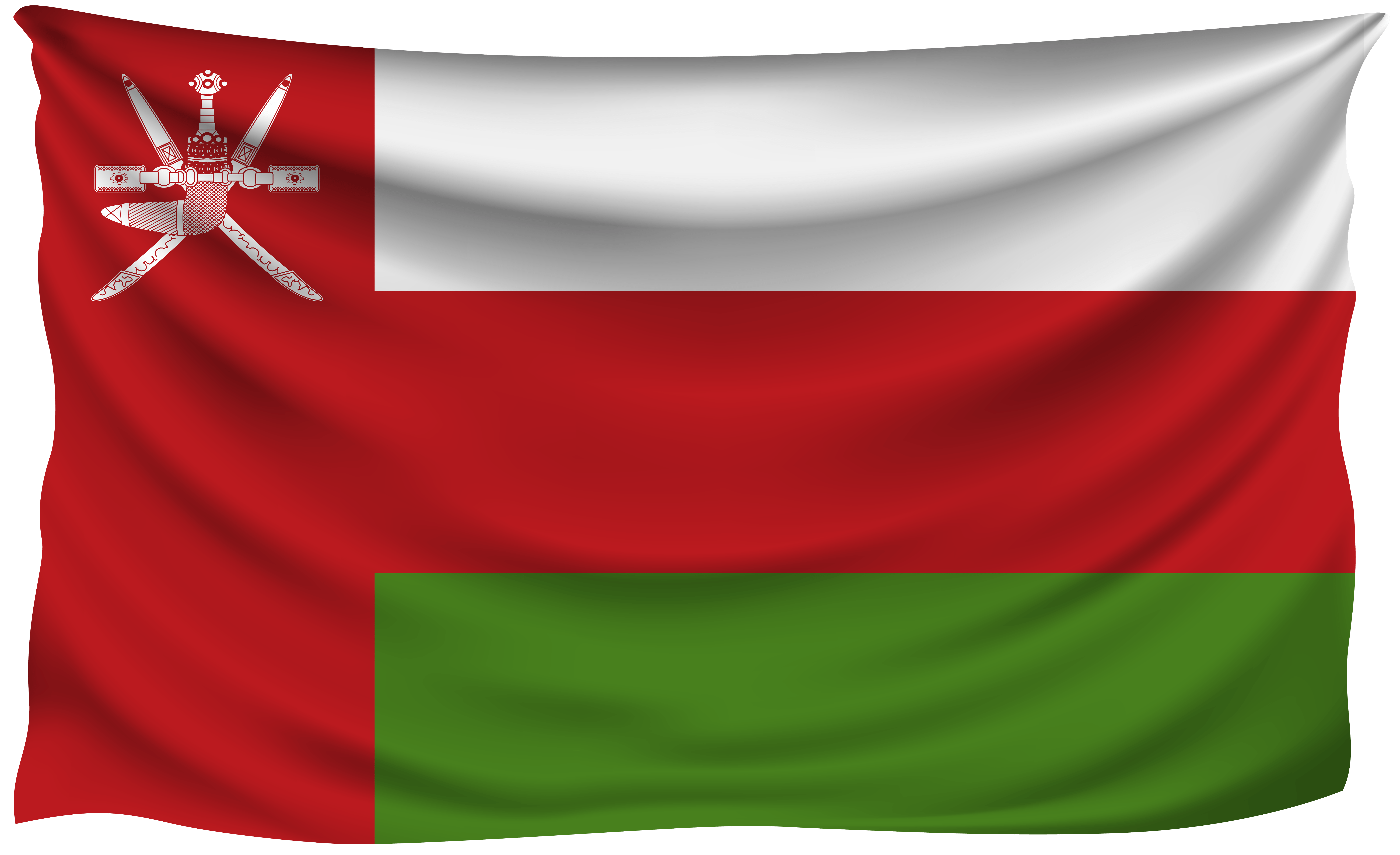 Oman Wrinkled Flag Quality Image
