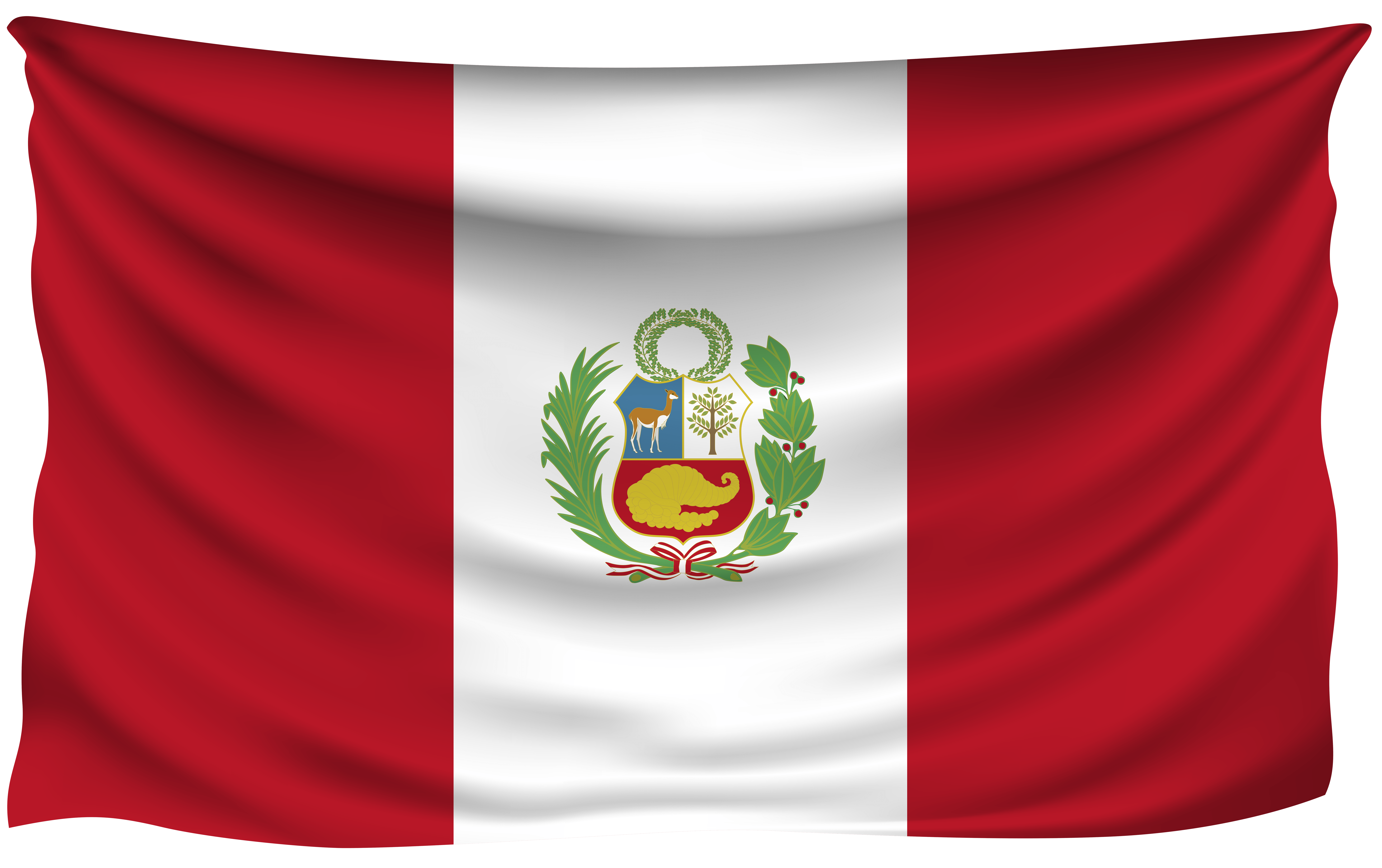 Peru Wrinkled Flag Quality Image