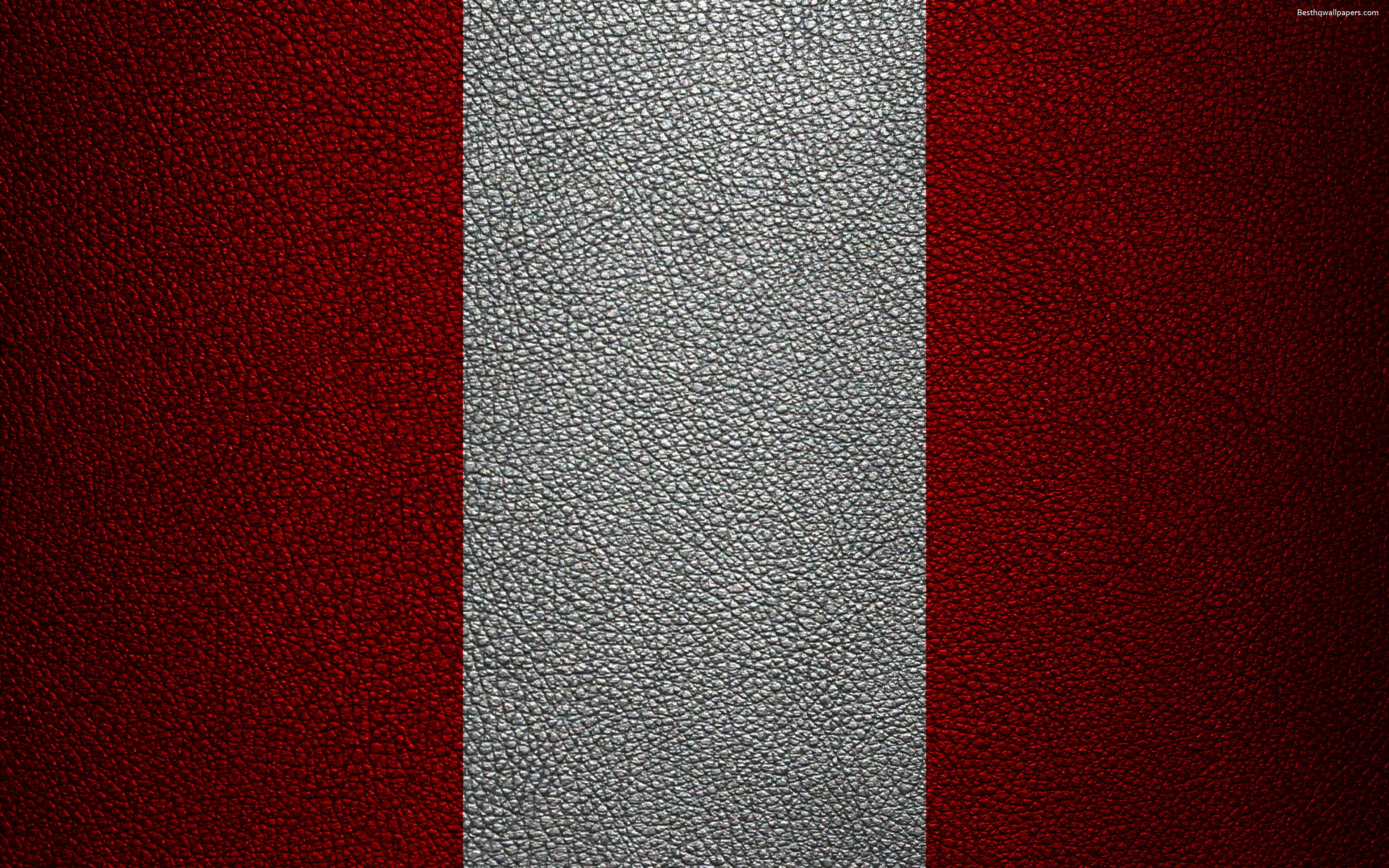 Download wallpaper Flag of Peru, 4k, leather texture, Peruvian flag