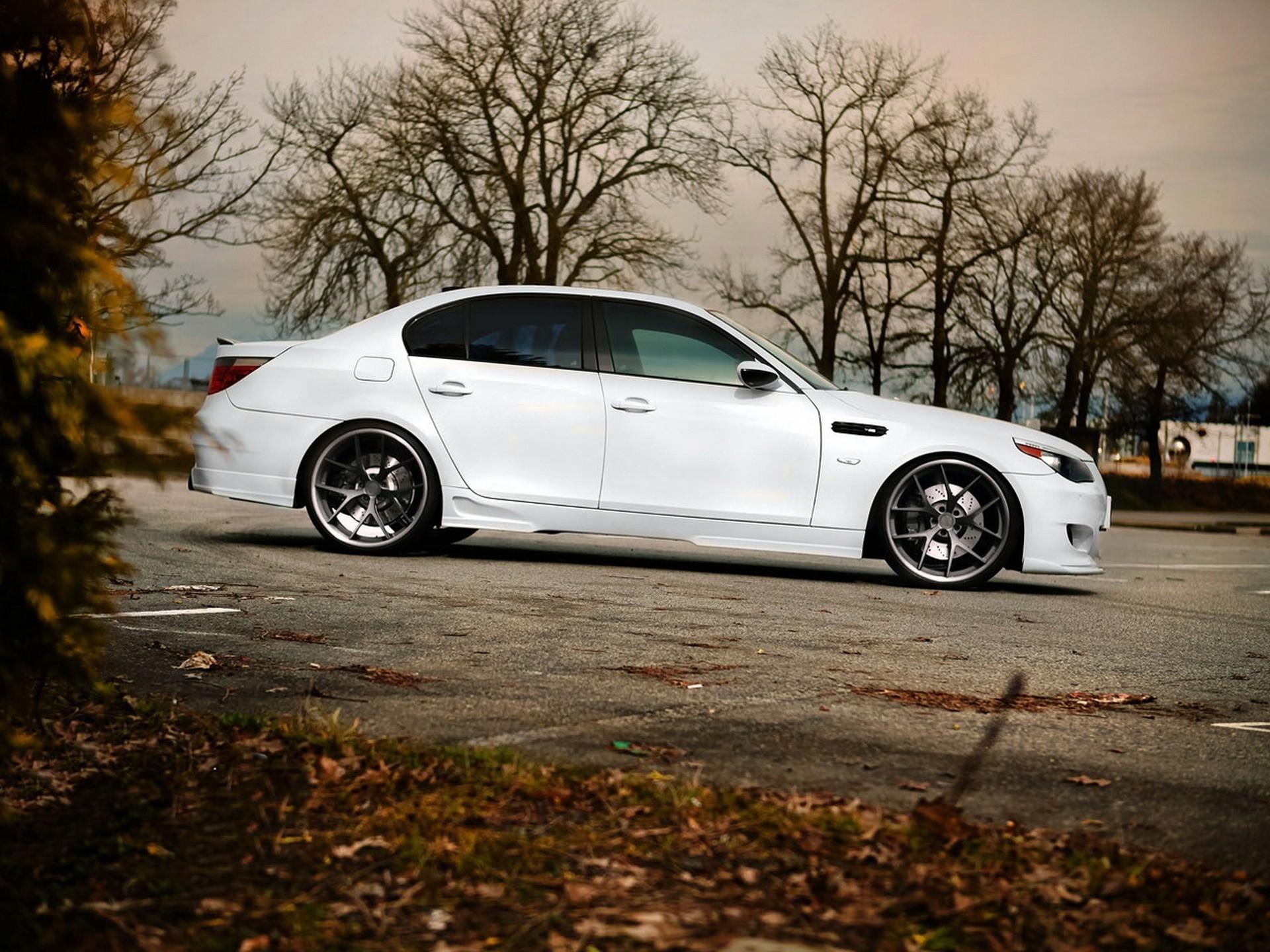 white, tuning, BMW M5, BMW E60 wallpaper