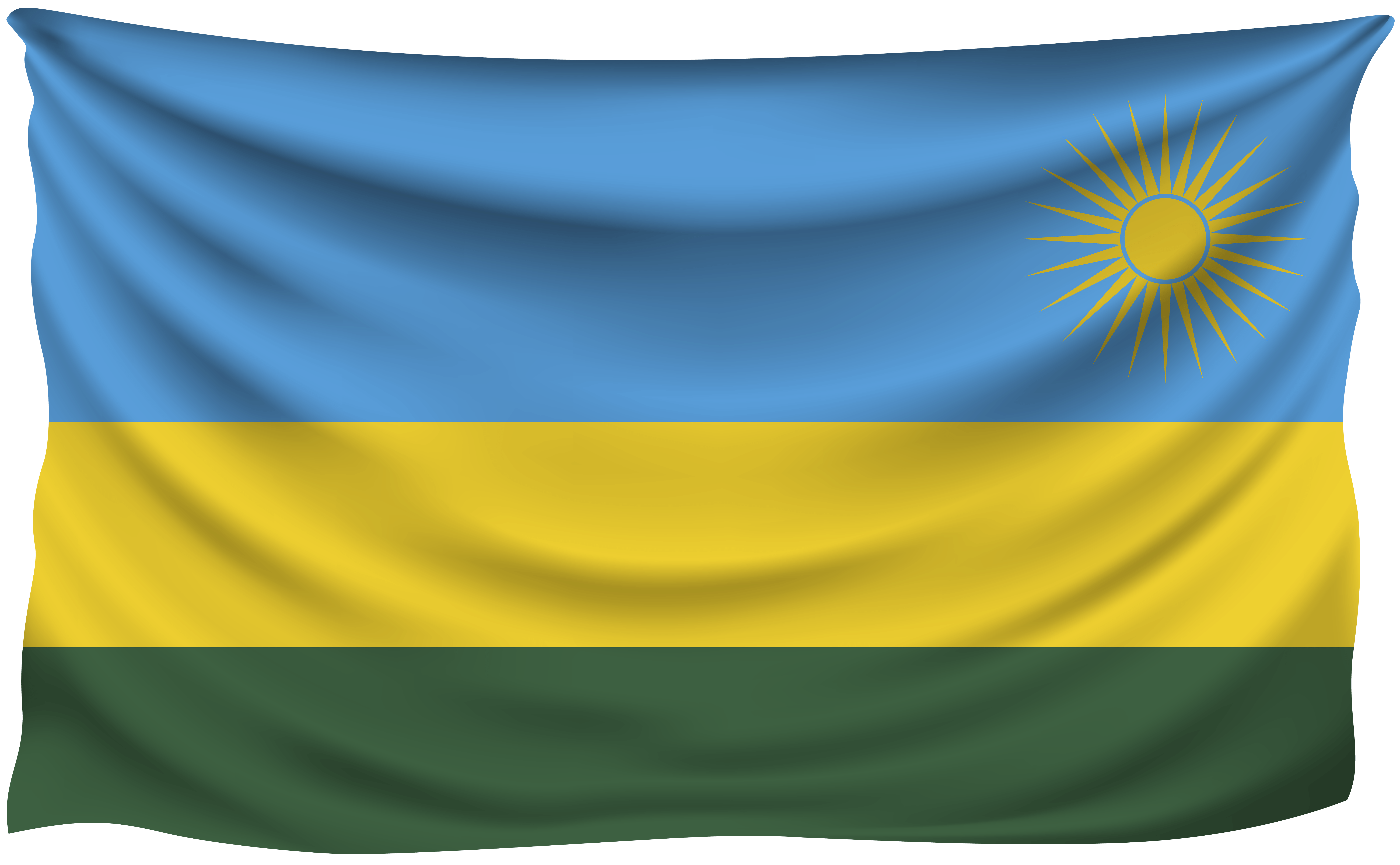 Rwanda Wrinkled Flag Quality Image