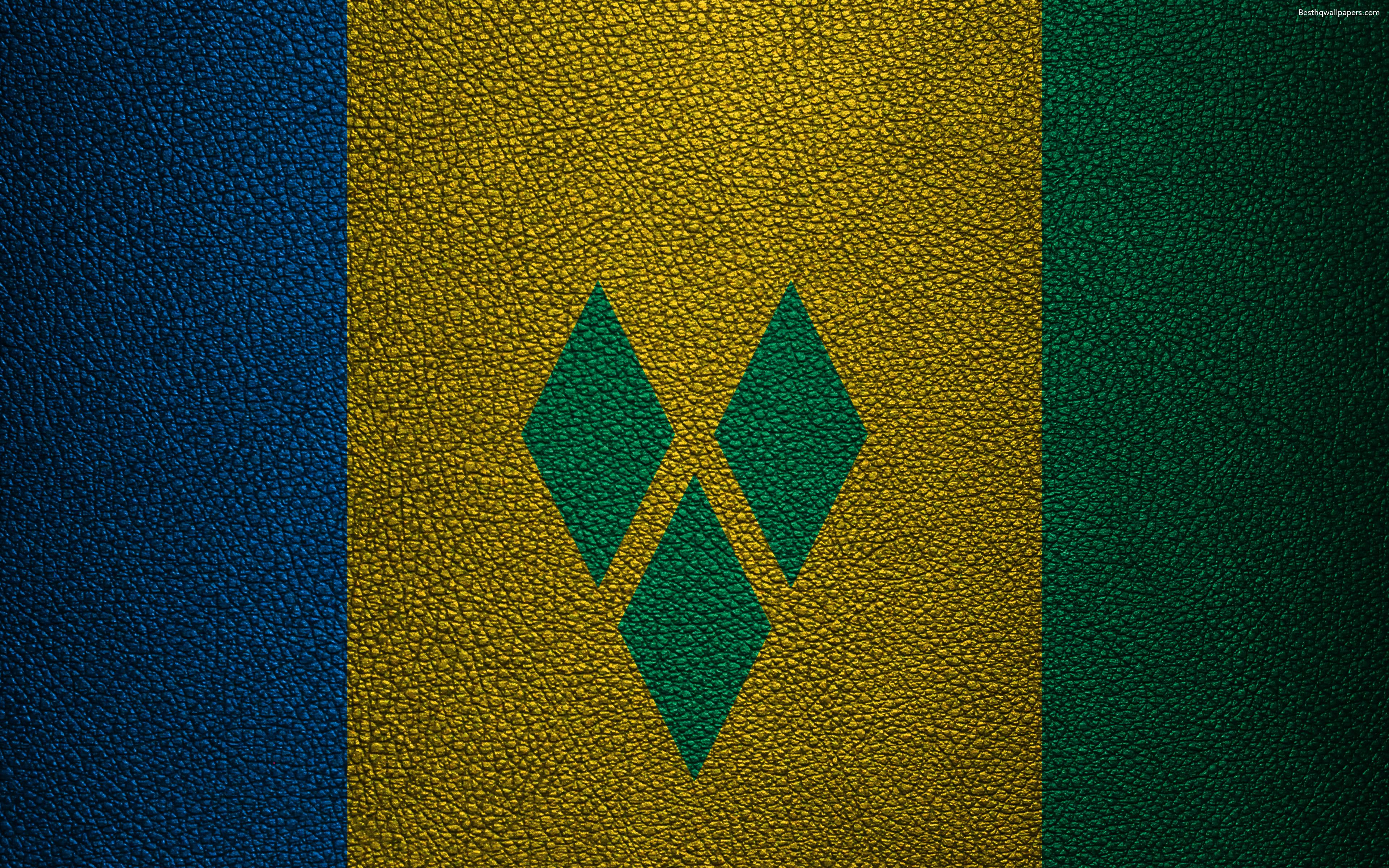 Download wallpaper Flag of Saint Vincent and the Grenadines, 4k