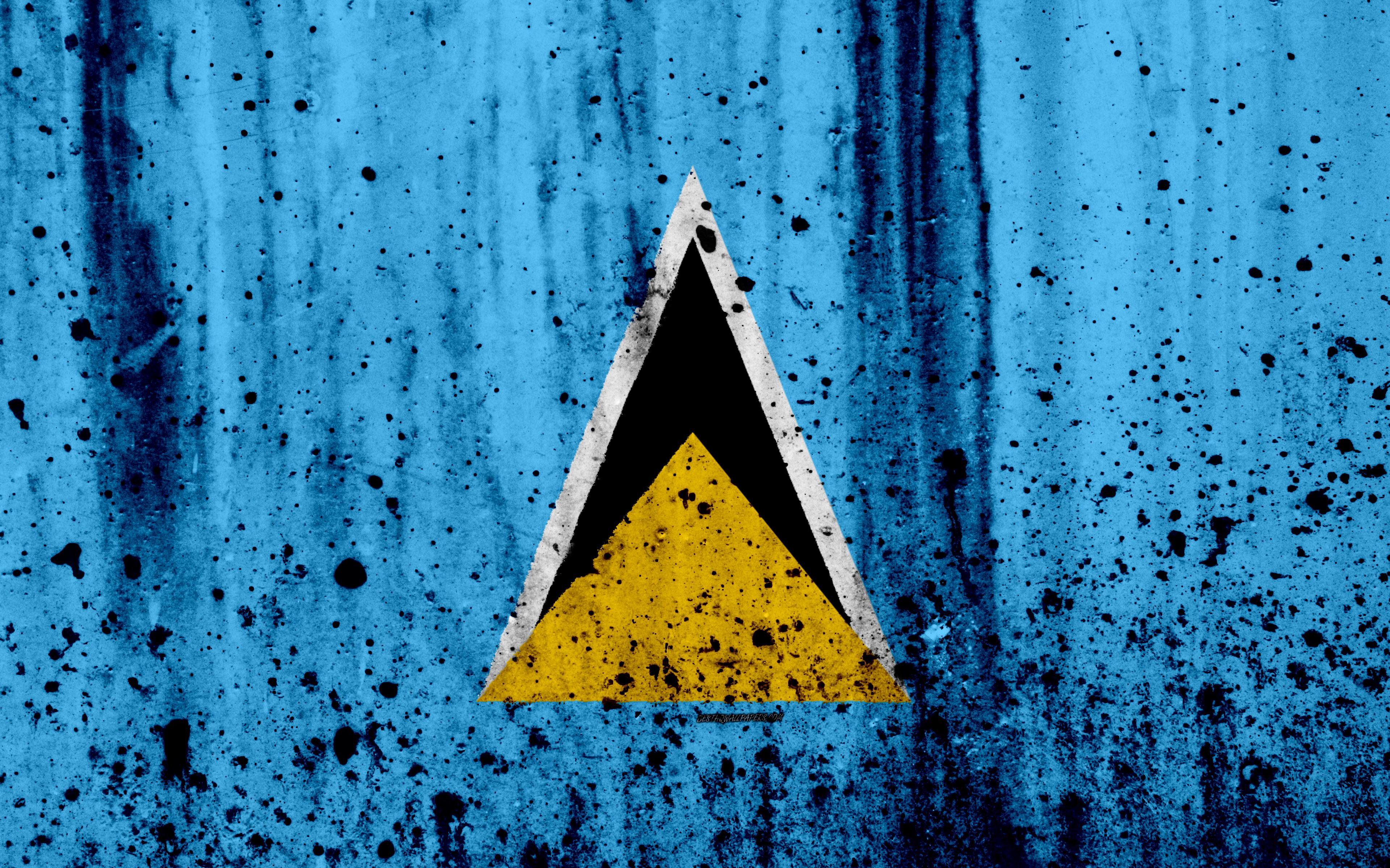 Download wallpaper Saint Lucia flag, 4k, grunge, North America