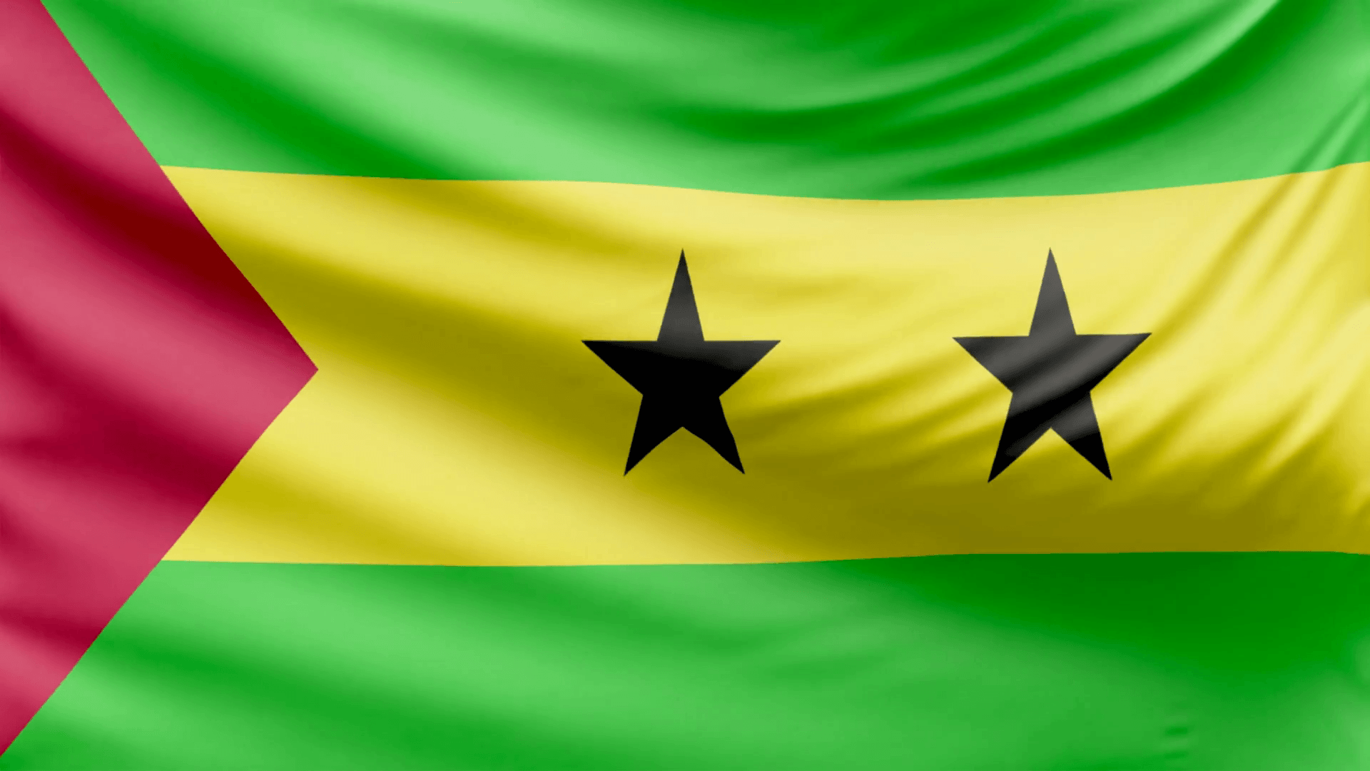 Realistic beautiful Sao Tome and Principe flag 4k Motion Background