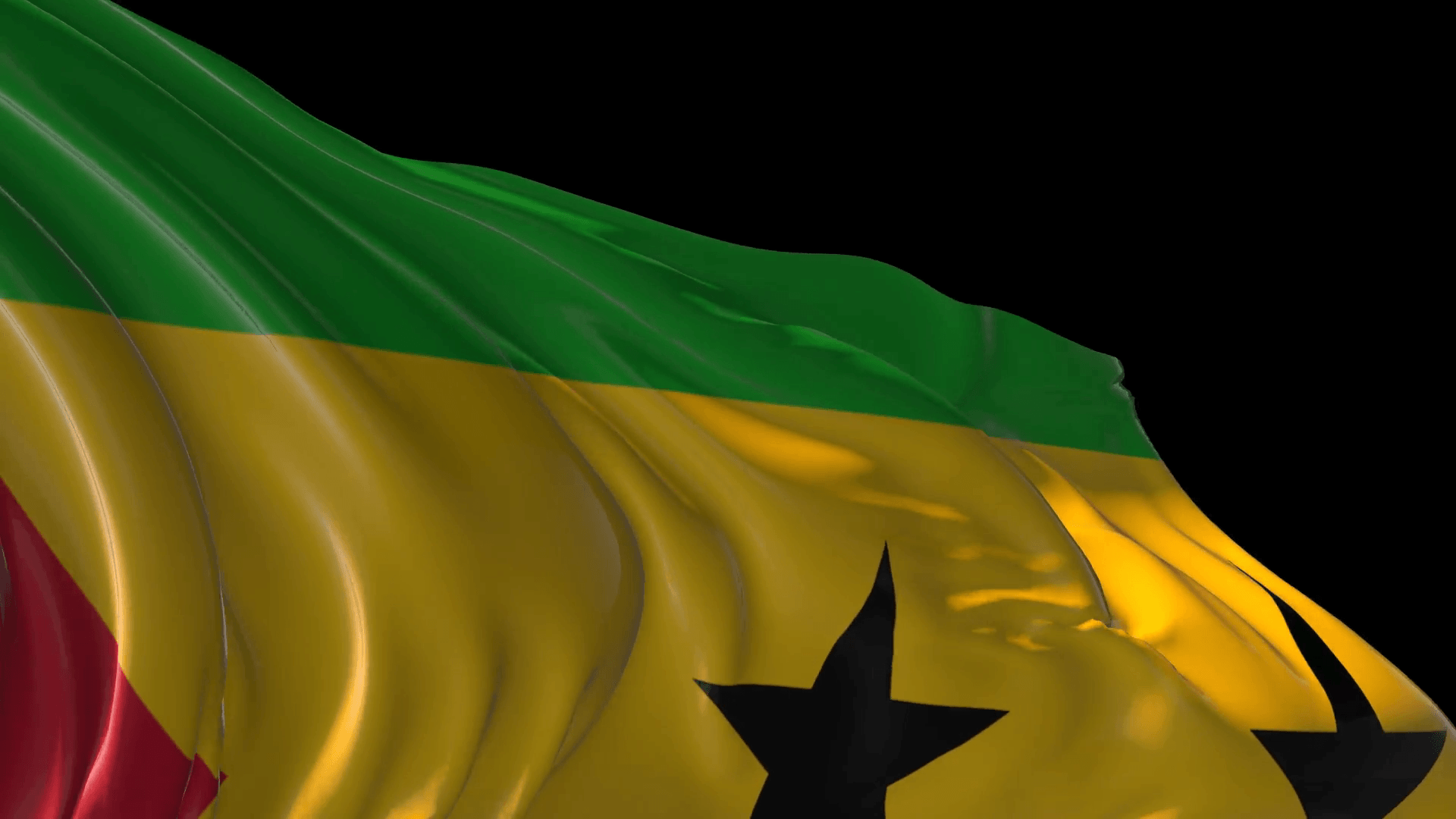 Flag of Sao Tome and Principe- Beautiful 3D animation revealing Sao