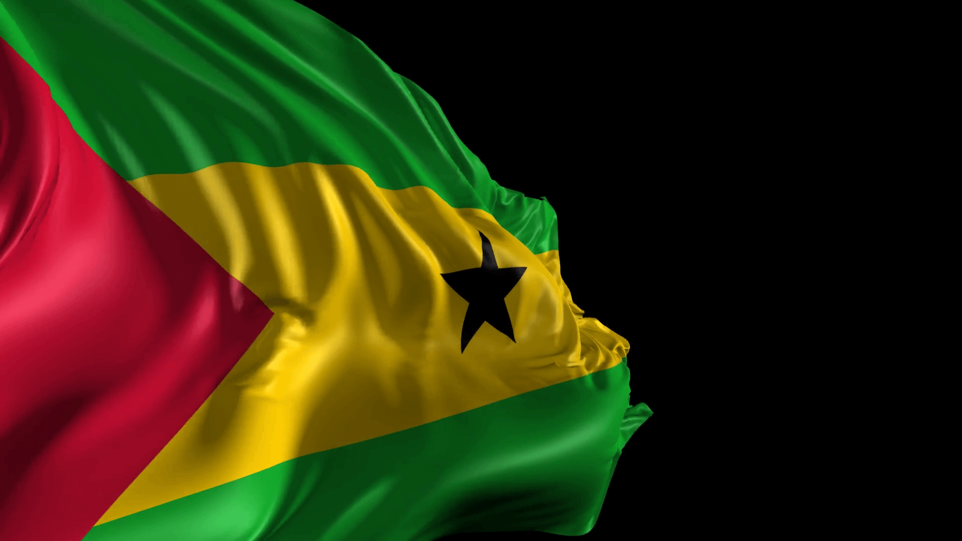 Flag of Sao Tome and Principe- Beautiful 3D animation of Sao Tome