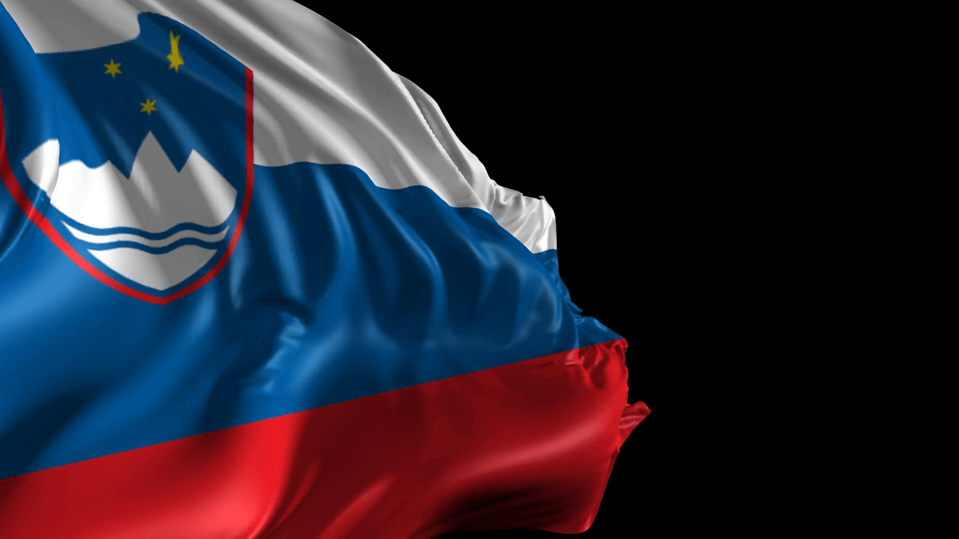 Flag of Slovenia- Beautiful 3D animation of Slovenia flag with alpha