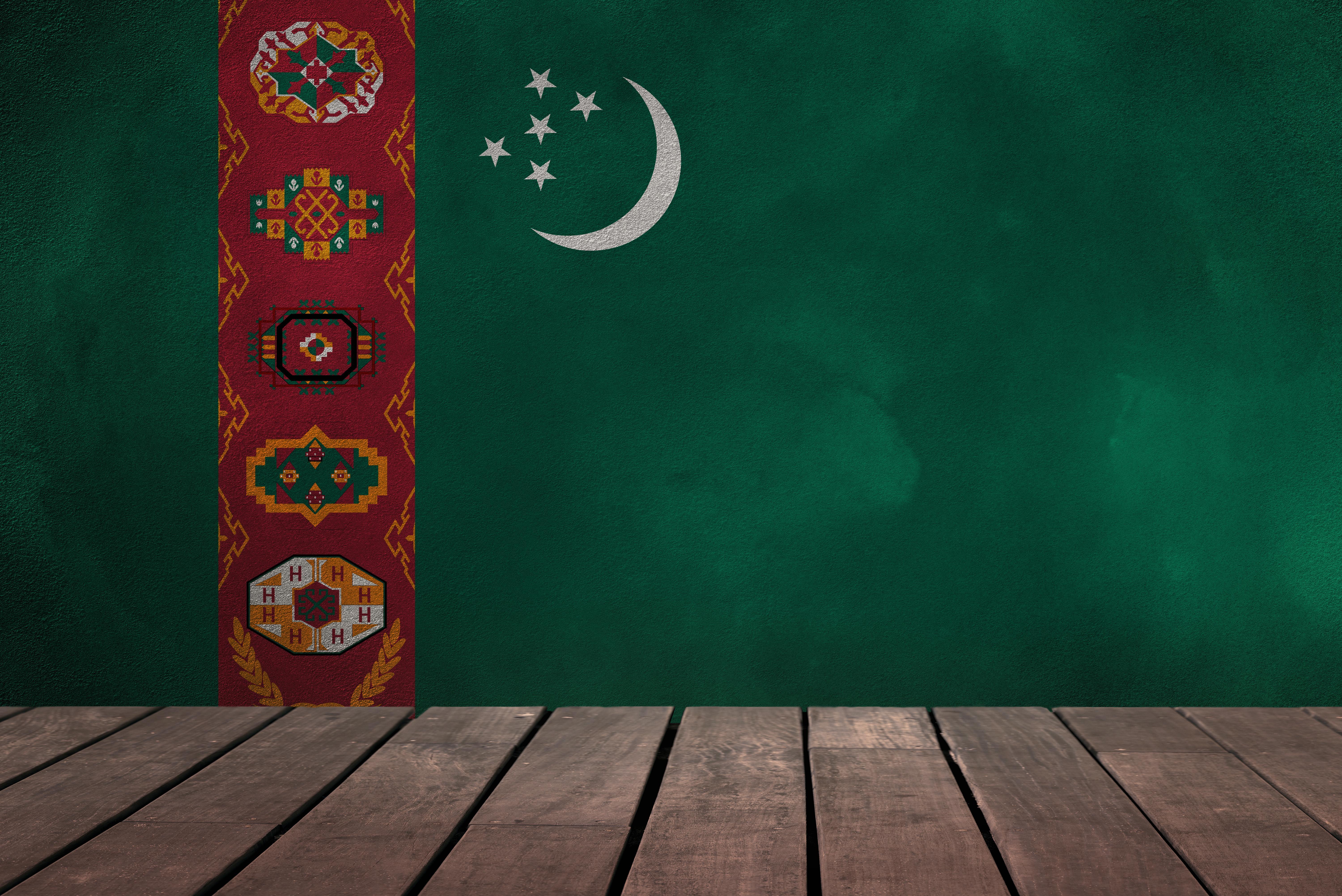 flag of Turkmenistan 5k Retina Ultra HD Wallpaper. Background Image
