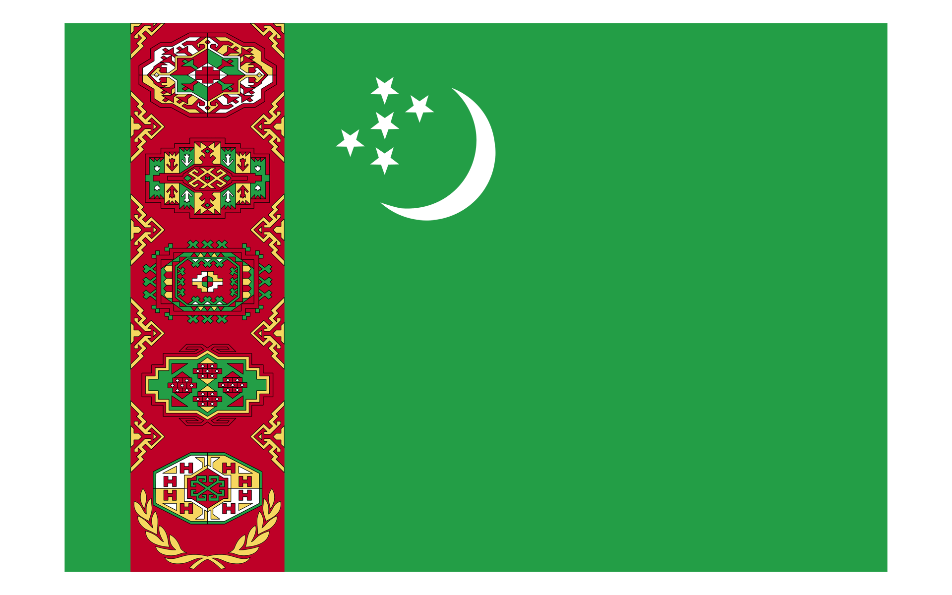 turkmenistan. flag. Asia, Flag