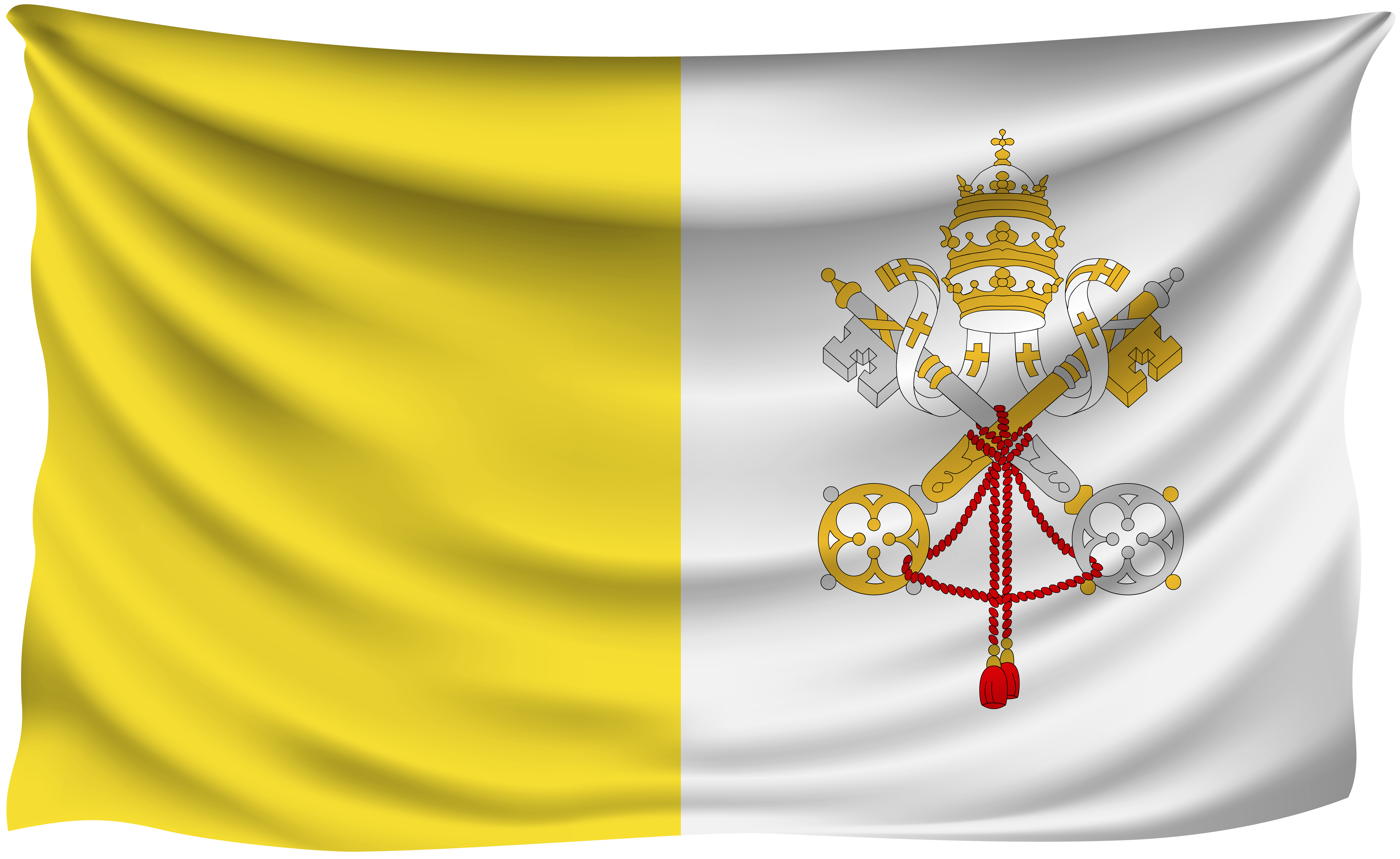 Vatican City Wrinkled Flag Quality
