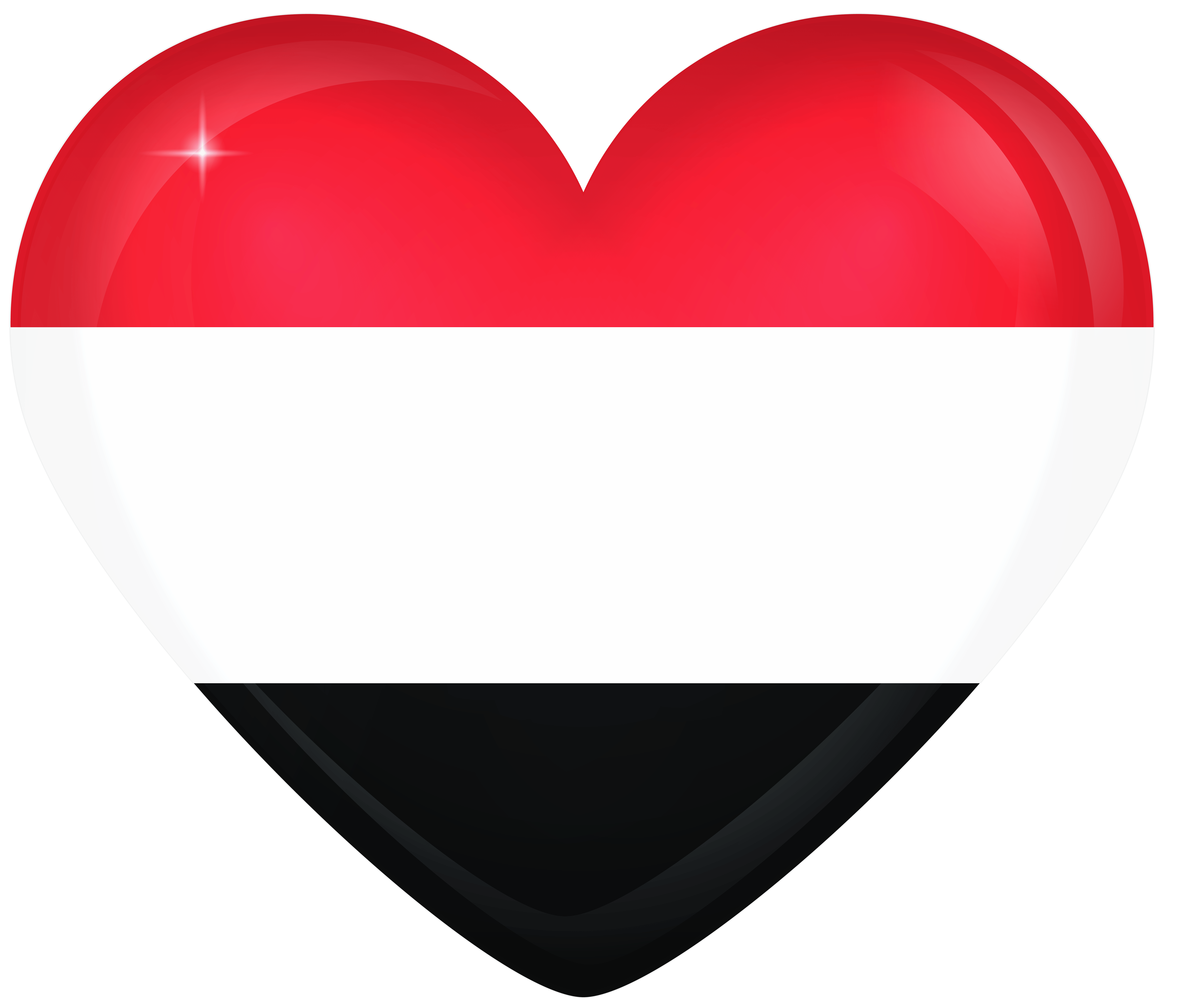 Yemen Large Heart Flag Quality Image
