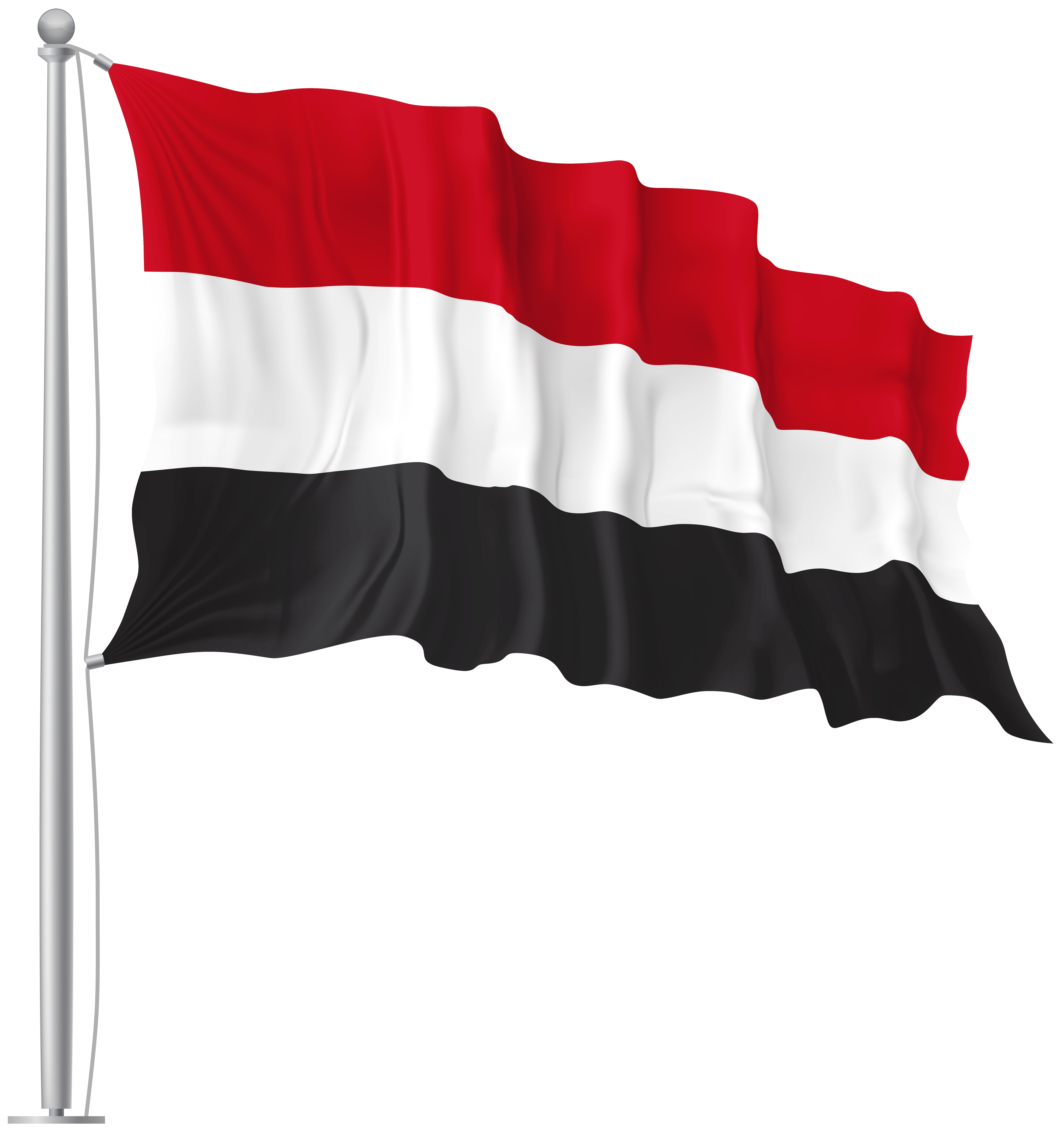 Yemen Waving Flag PNG Image Quality