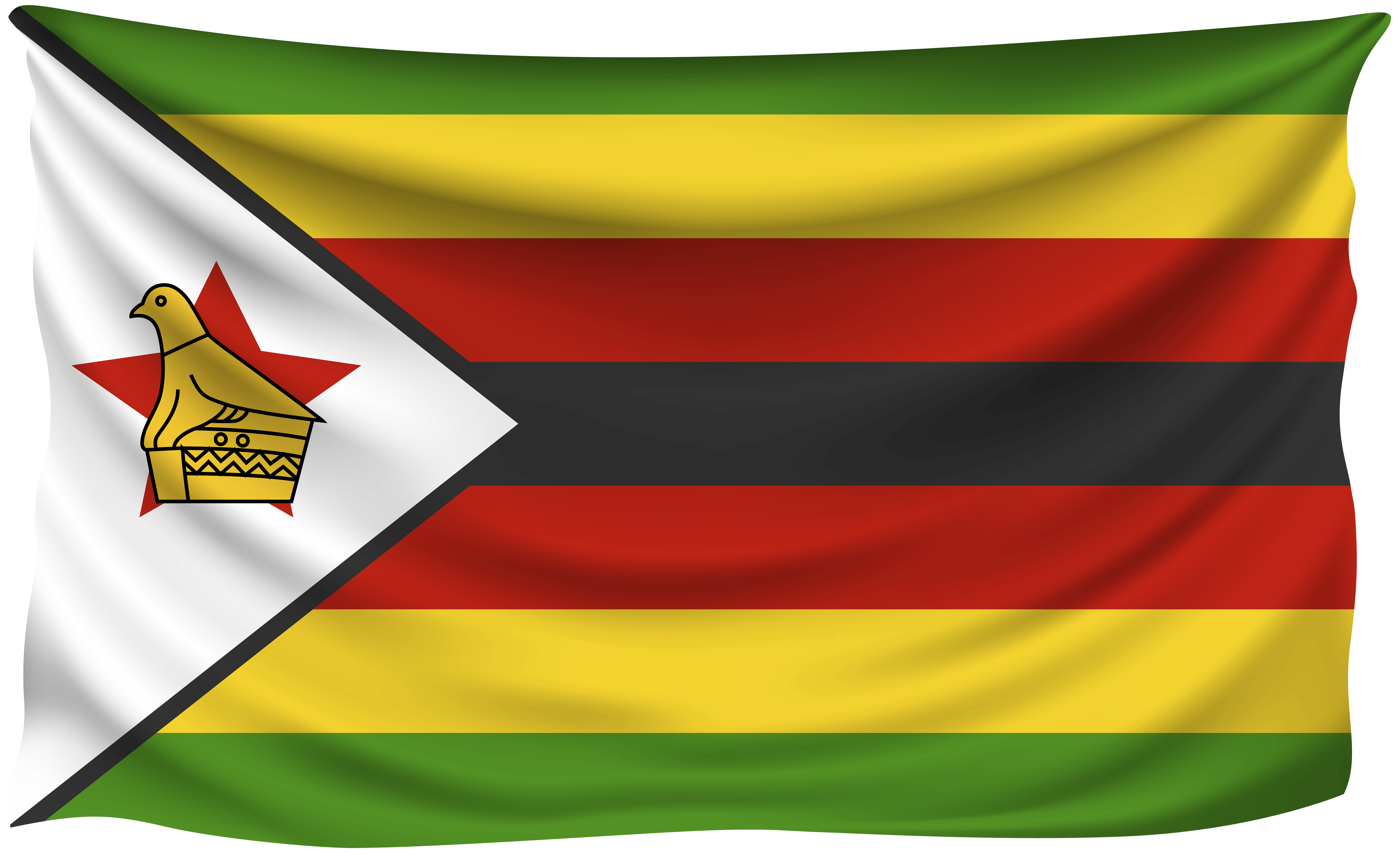 Zimbabwe Wrinkled Flag Quality Image