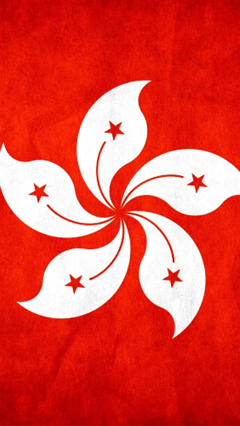 Download Wallpaper 800x1420 Flag, Texture, Hong Kong Iphone Se 5s 5c