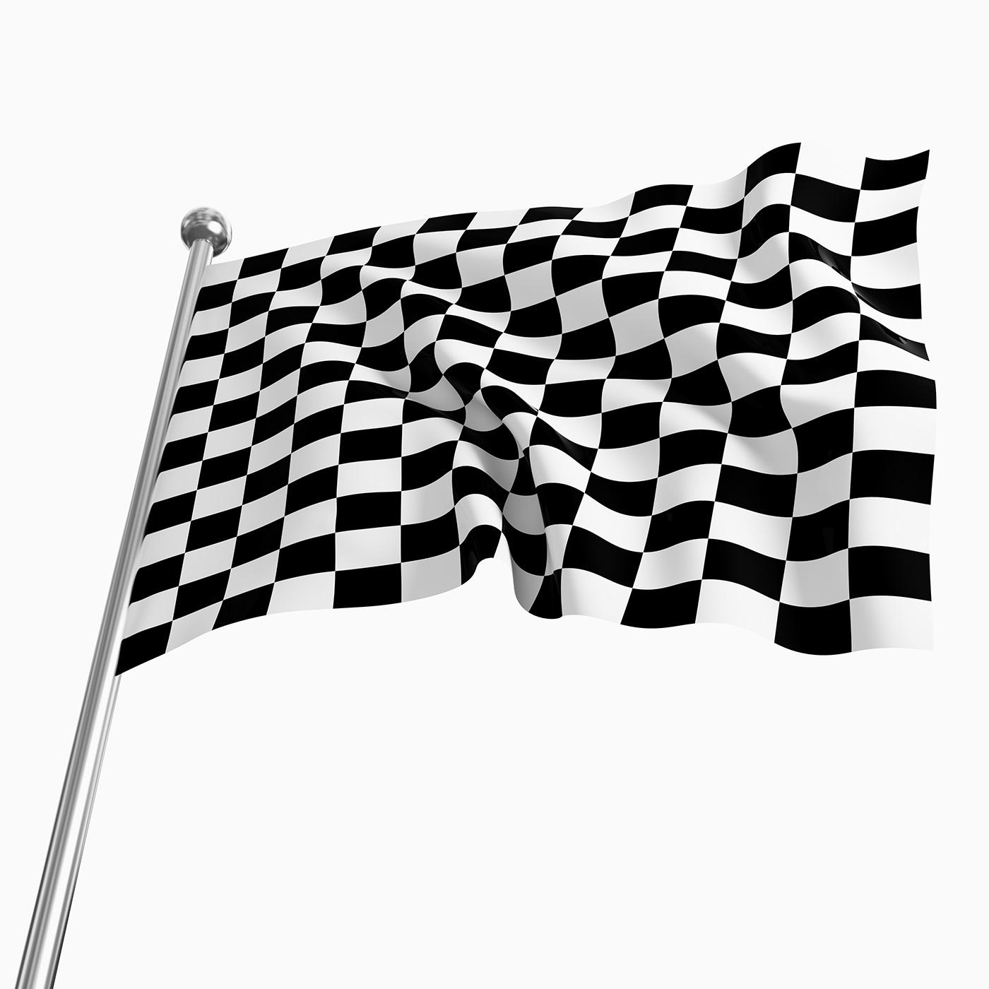 Close Up Black And White Checkered Racing Flag 50121