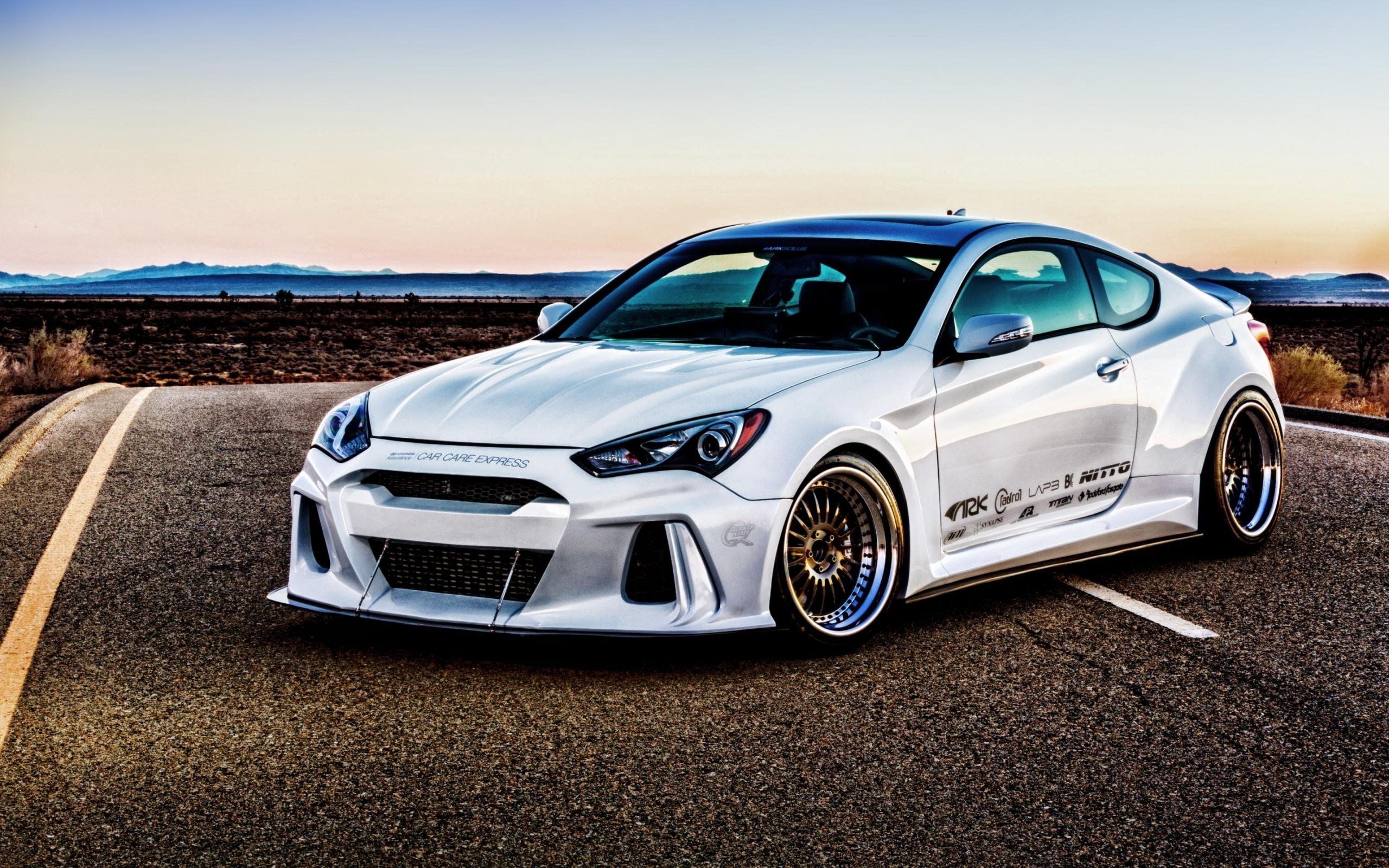 White Hyundai Genesis HD Wallpaper