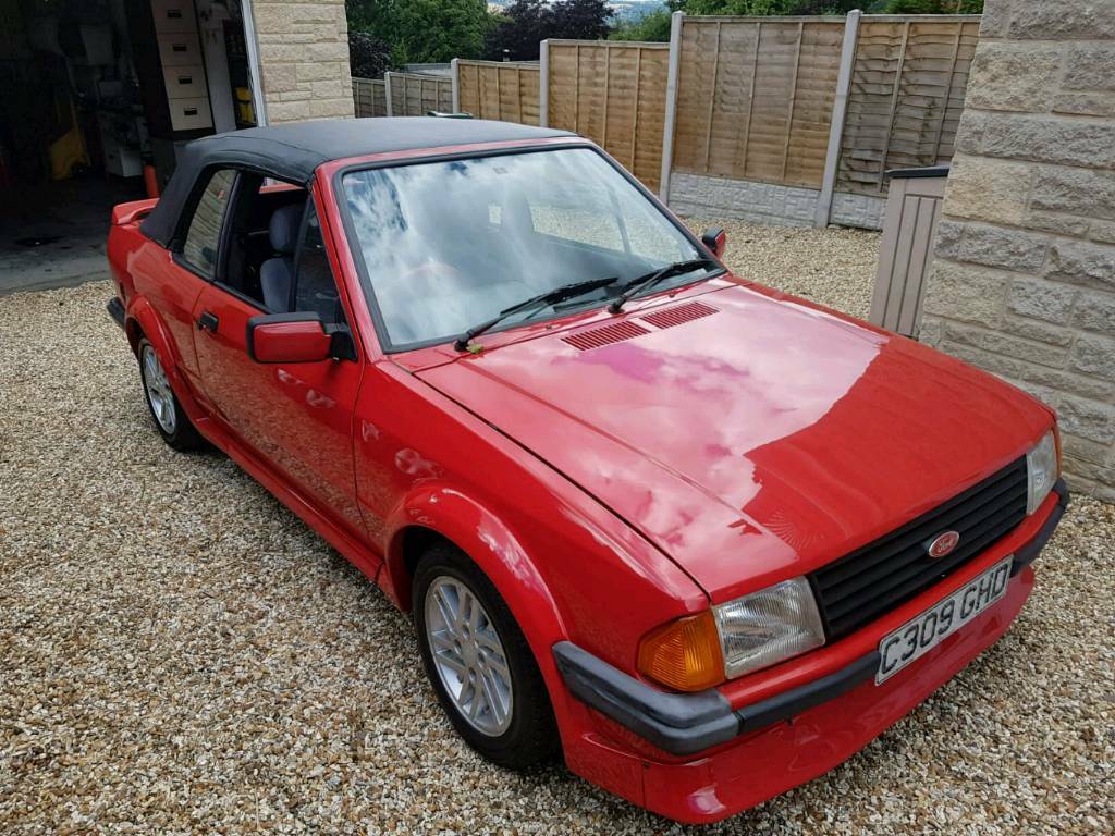 STUNNING Classic RARE Red Ford Escort Cabriolet 1600i MK3 1985