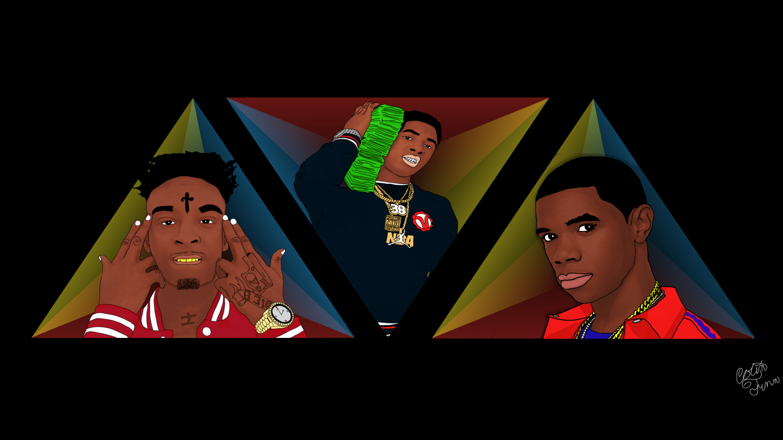 Savage, NBA YoungBoy and A Boogie Fan Art
