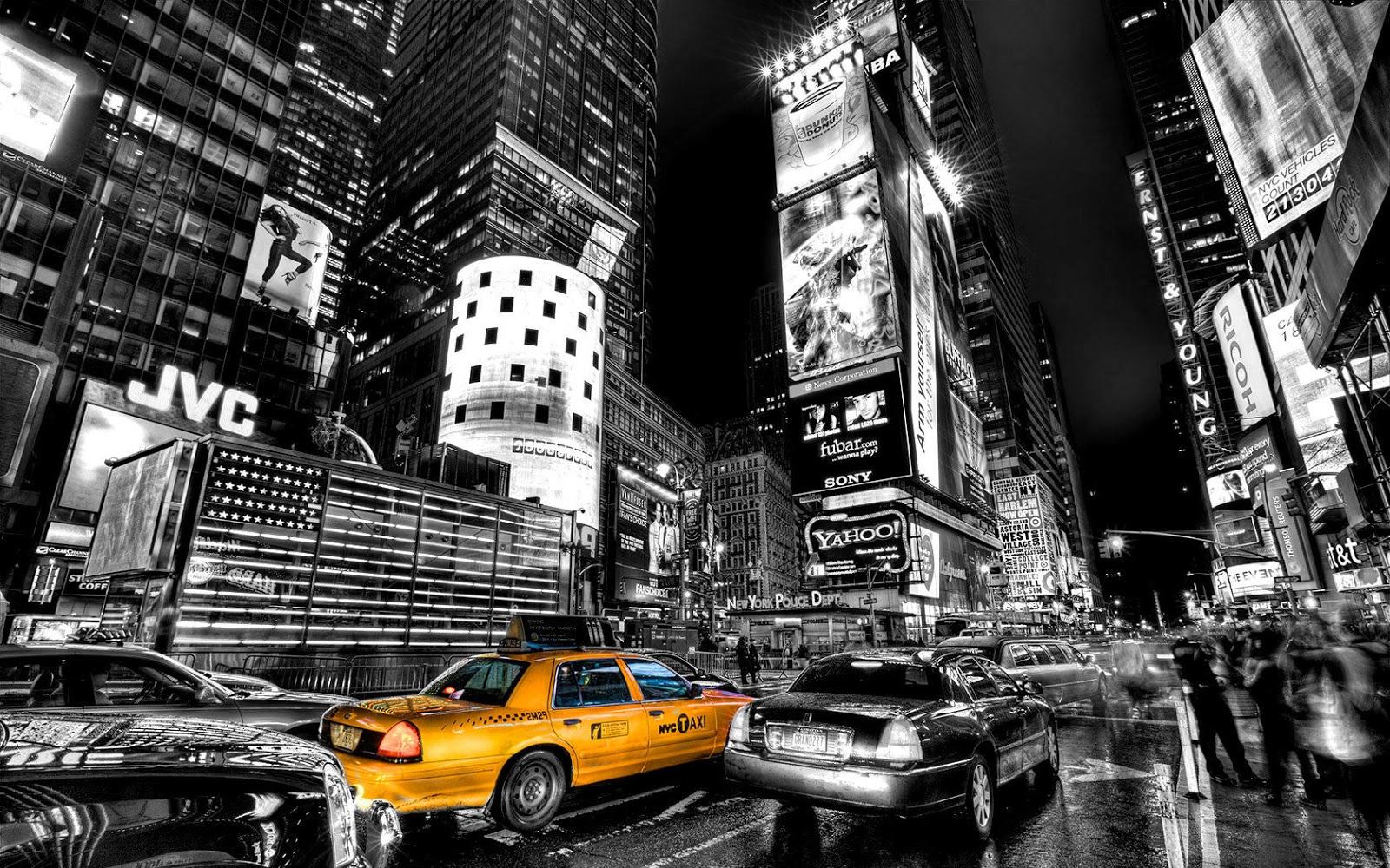 1600x1000px NYC Black and White Wallpaper
