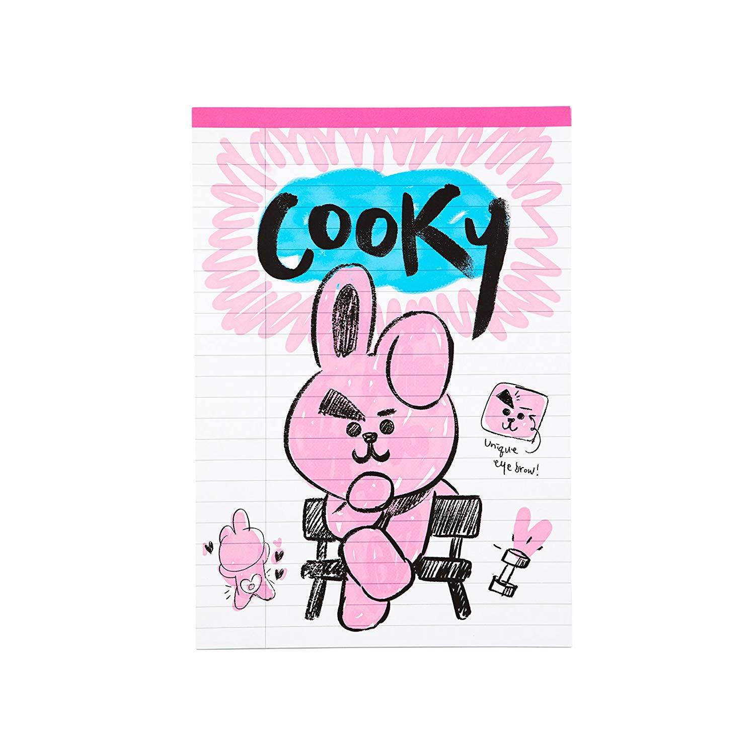 Amazon.com, BT21 Cooky Notepad B5 One Size White_Pink, Office Products