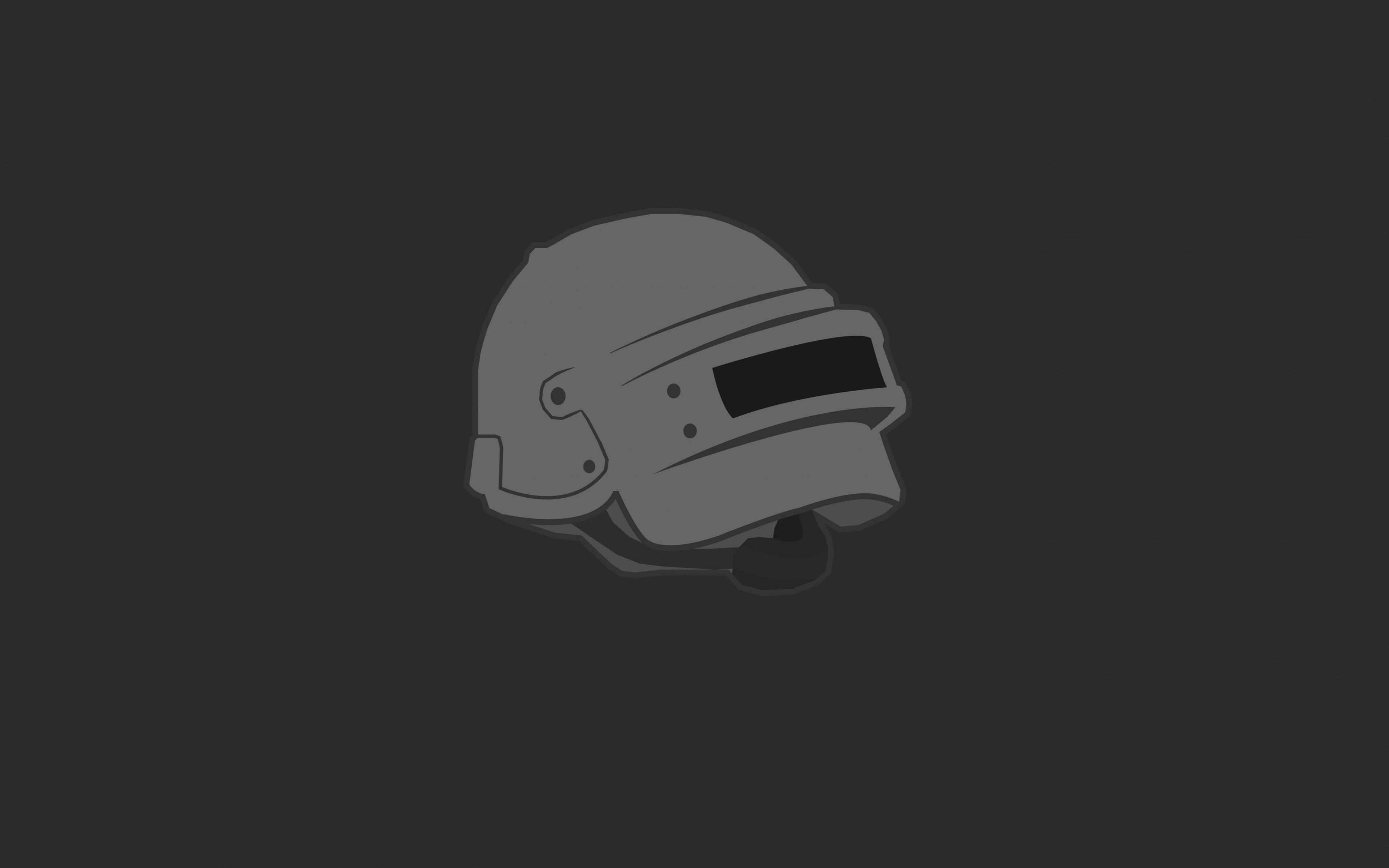 Downaload PUBG, helmet, logo, minimal wallpaper, 3840x 4K Ultra