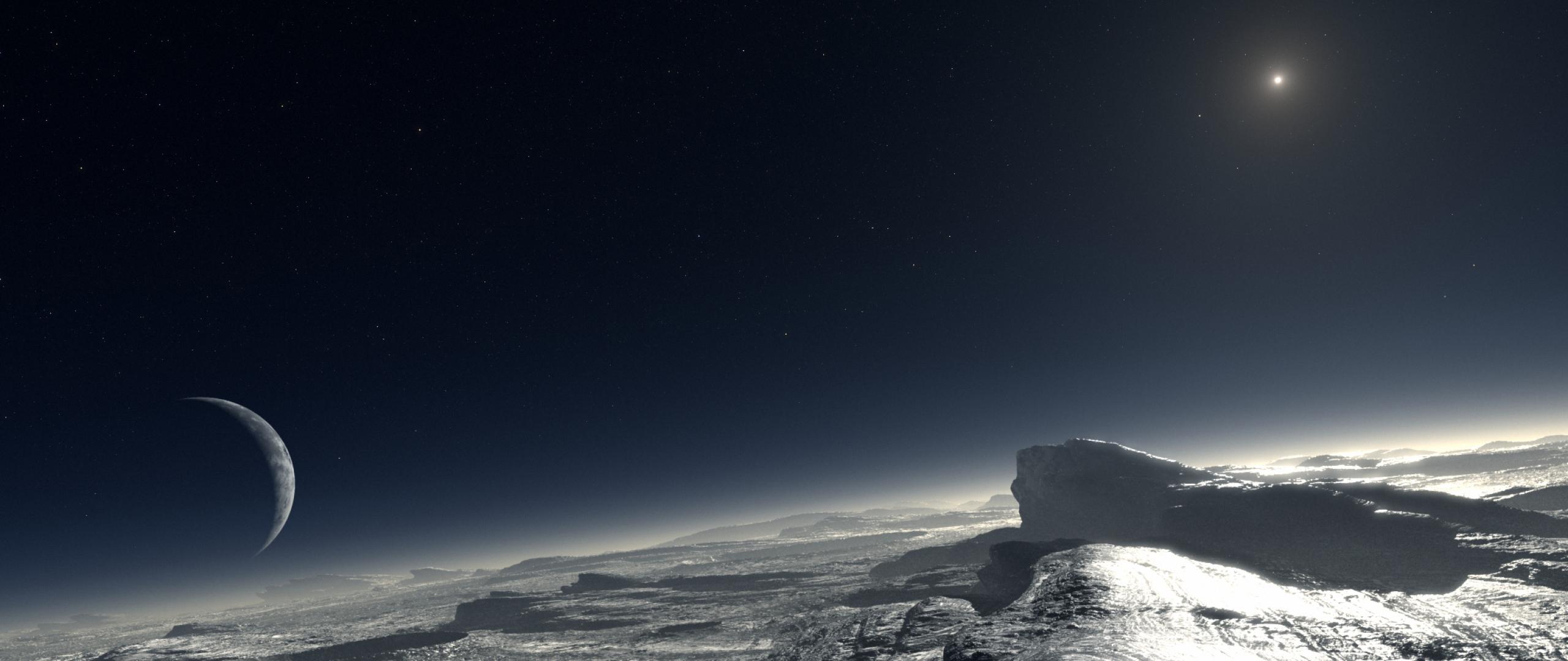 2560x1080px Planet Pluto Wallpaper