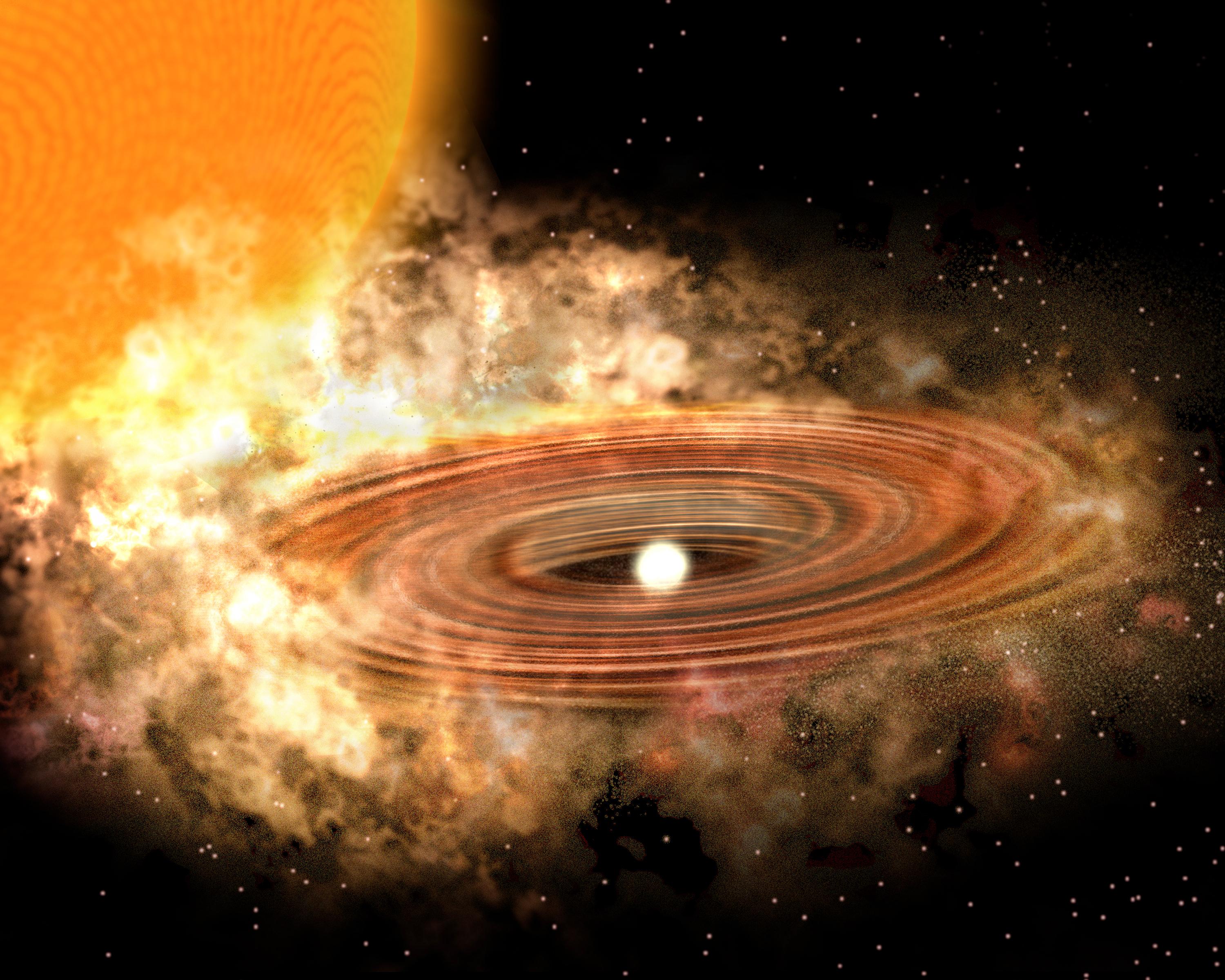 Accretion Disk Around Binary Star System WZ Sge Spitzer Space