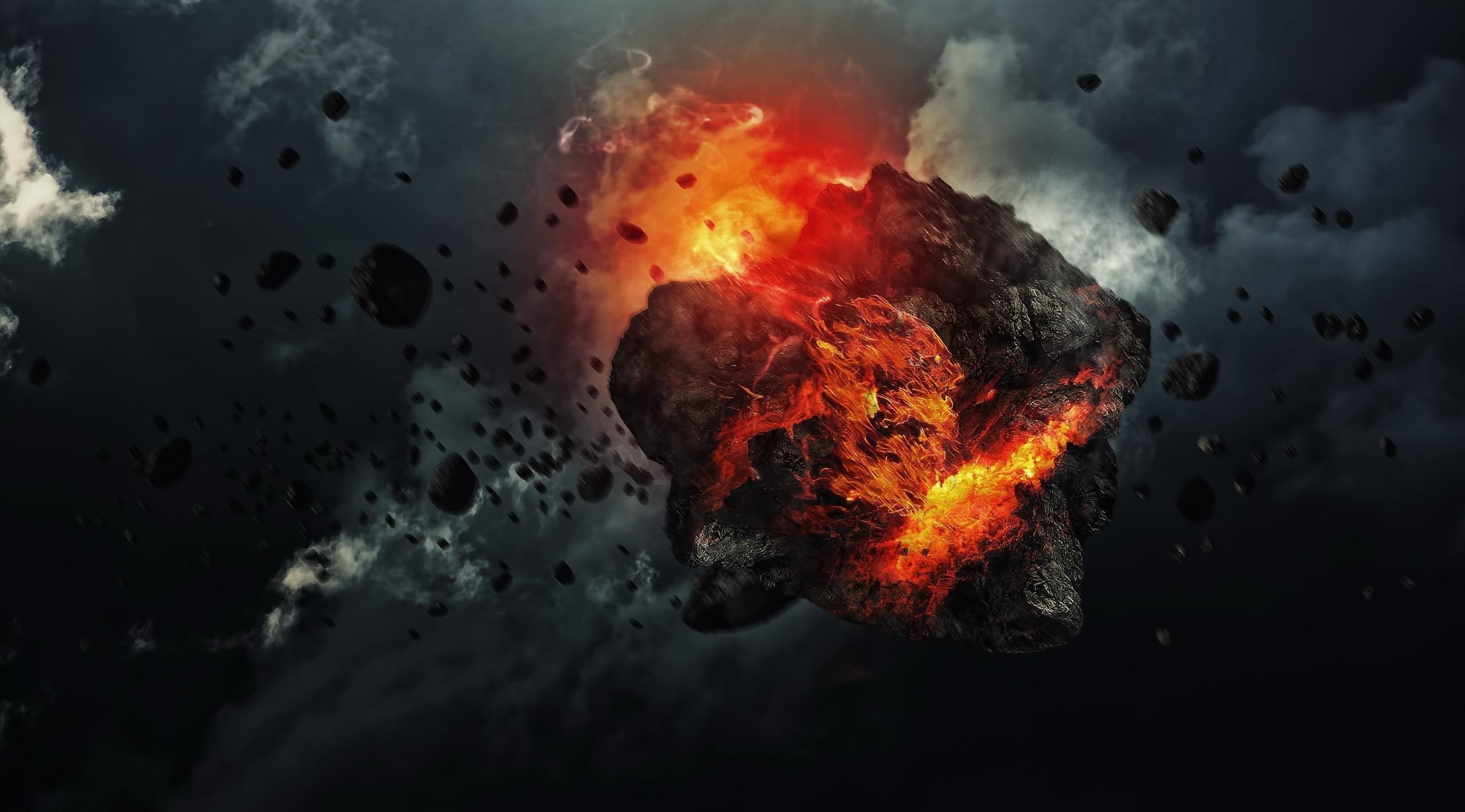 meteor, Space, Fire, Apocalyptic, Artwork, Sci fi Wallpaper HD