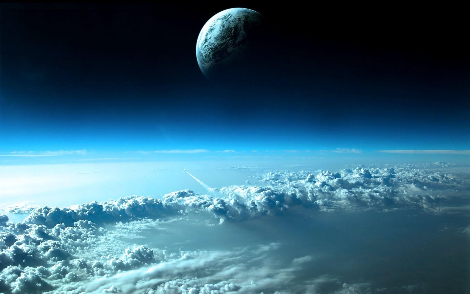 Clouds Outer Space Planets Earth Wallpaper [1920x1200]