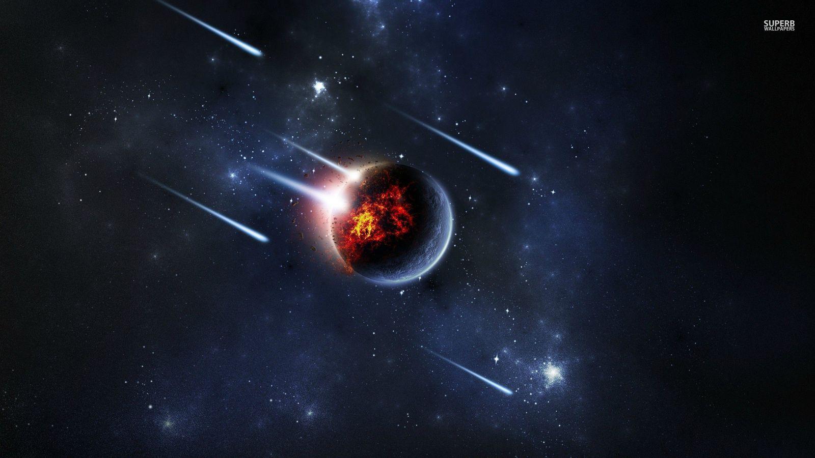 Space image Meteors HD wallpaper and background photo
