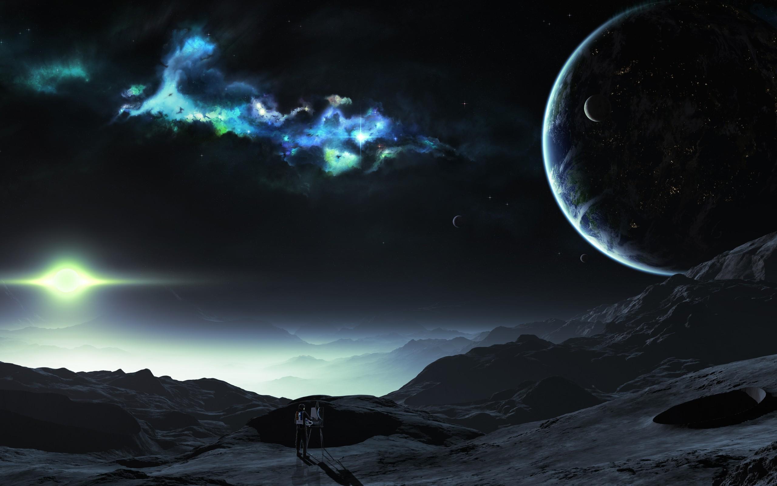 Tyler young artwork outer space planets wallpaper
