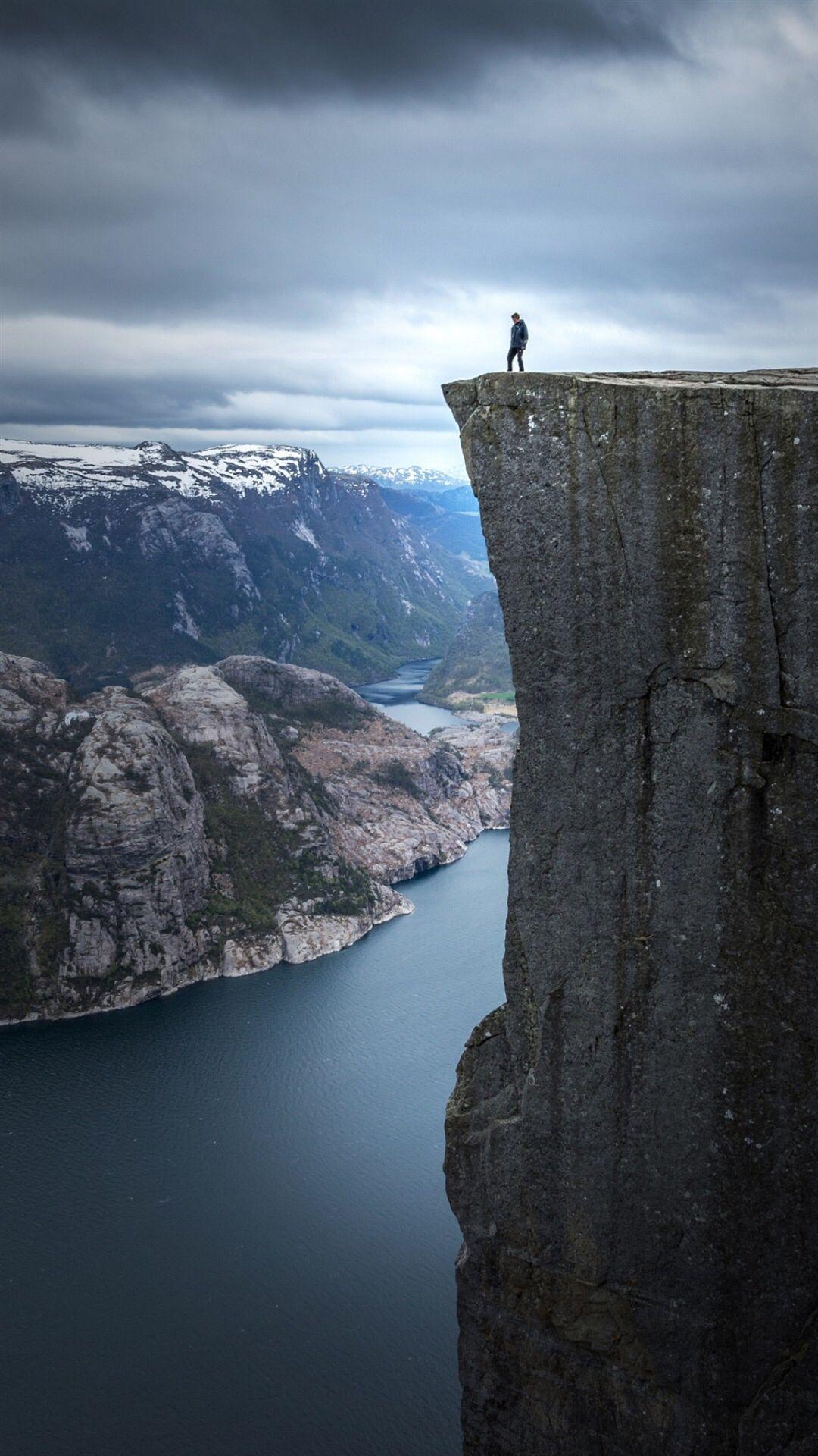 Dangerous Hanging Mountain Cliff Nature Scenery #iPhone #plus