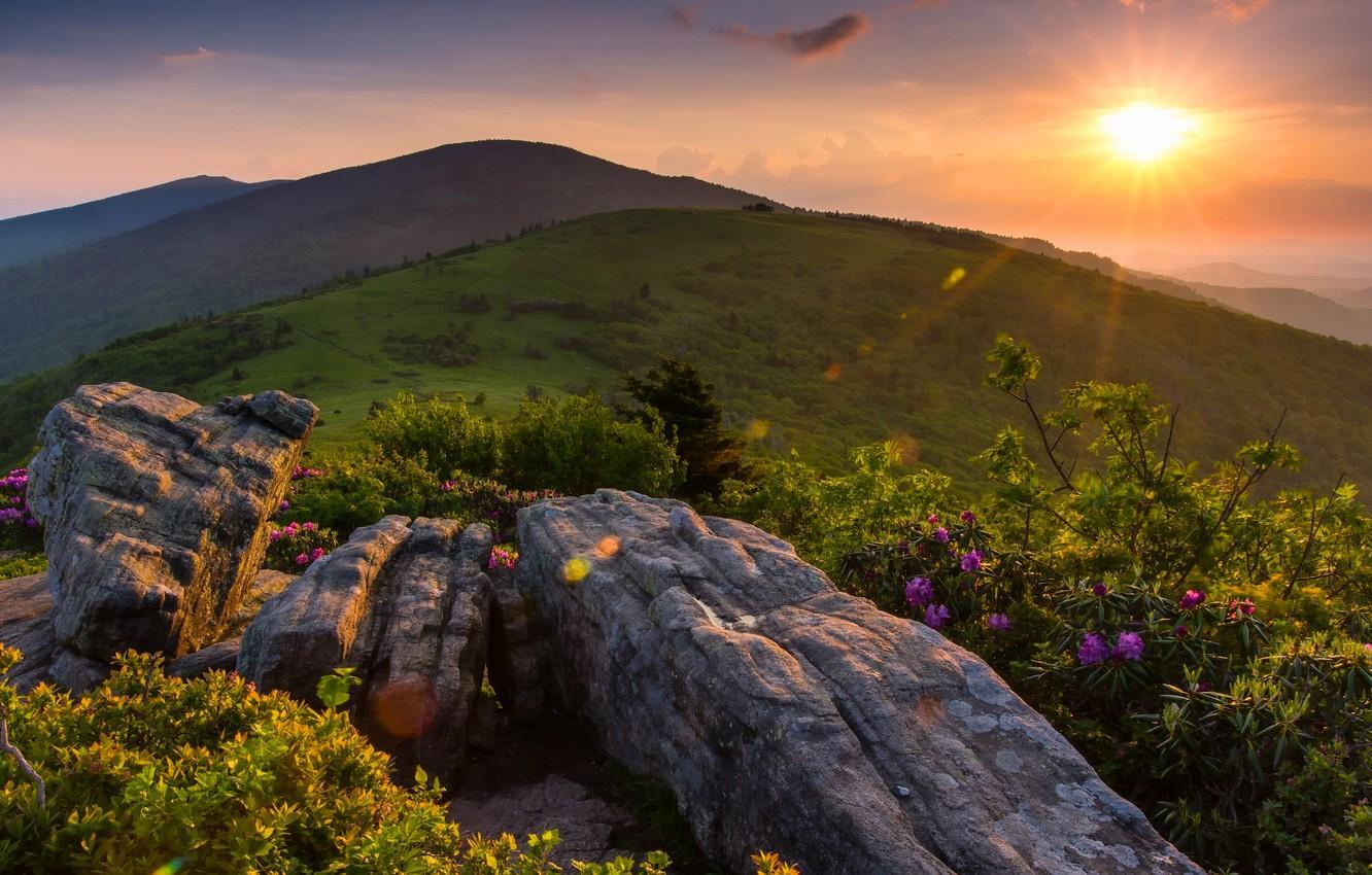 Wallpaper sunset, mountains, Tennessee, Appalachian, Appalachian